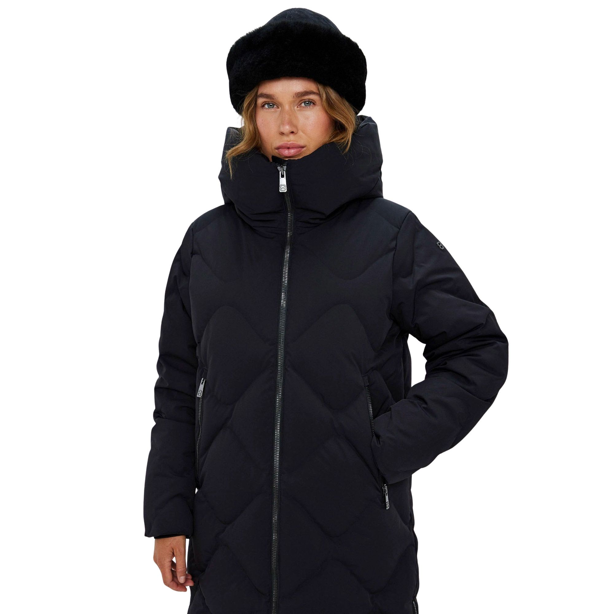 Yancremio Damen Winter Daunenjacke Mode Lässig Mit Pelzkragen Kapuzen Daunenjacke Outdoor Winddicht Wasserdicht Glänzend Daunenjacke (Kaffee,S
