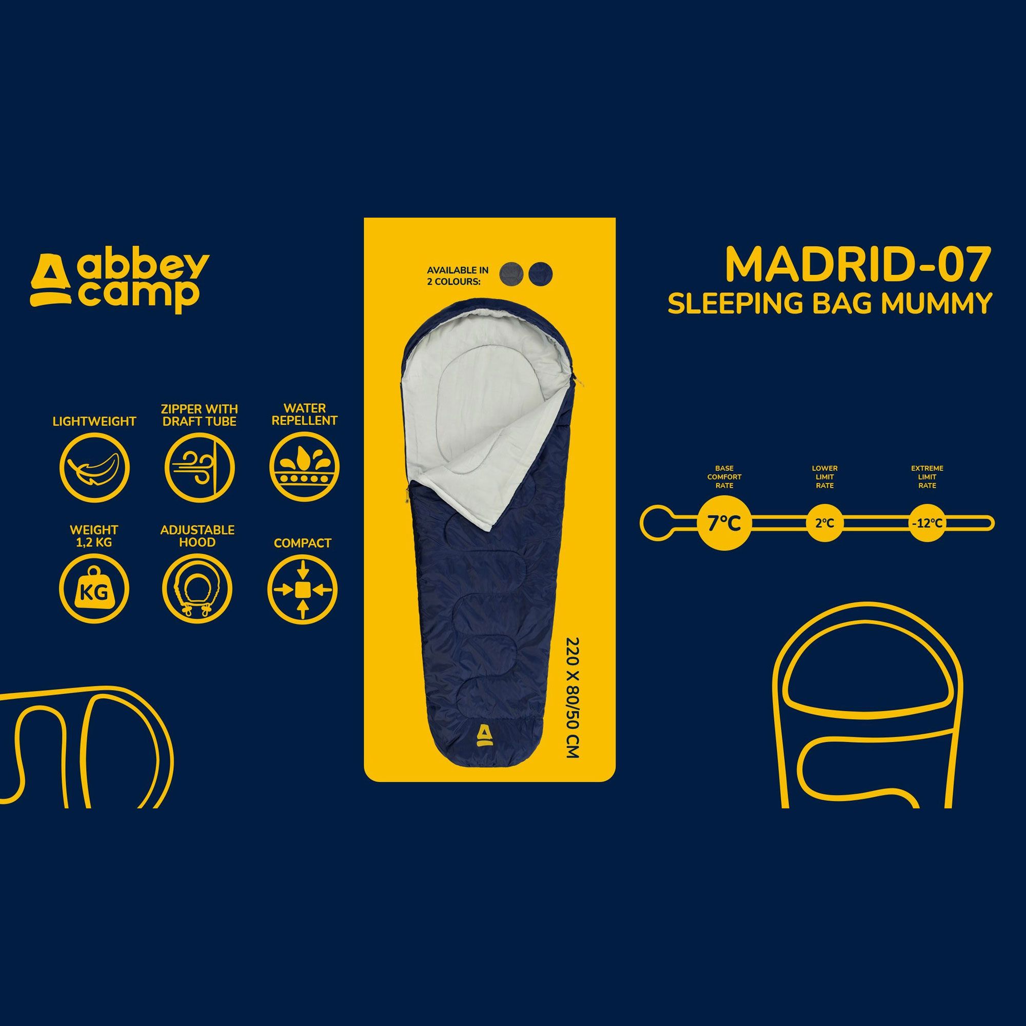 Abbey Camp Madrid Mummie Slaapzak