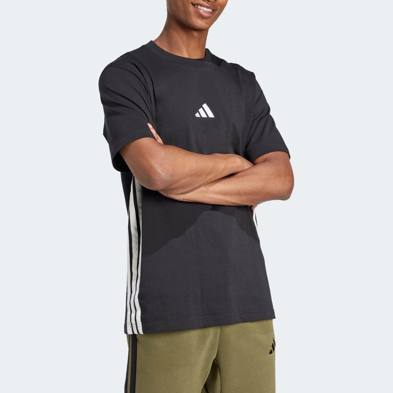 Adidas Essentials 3-Stripes Single Jersey Shirt Heren