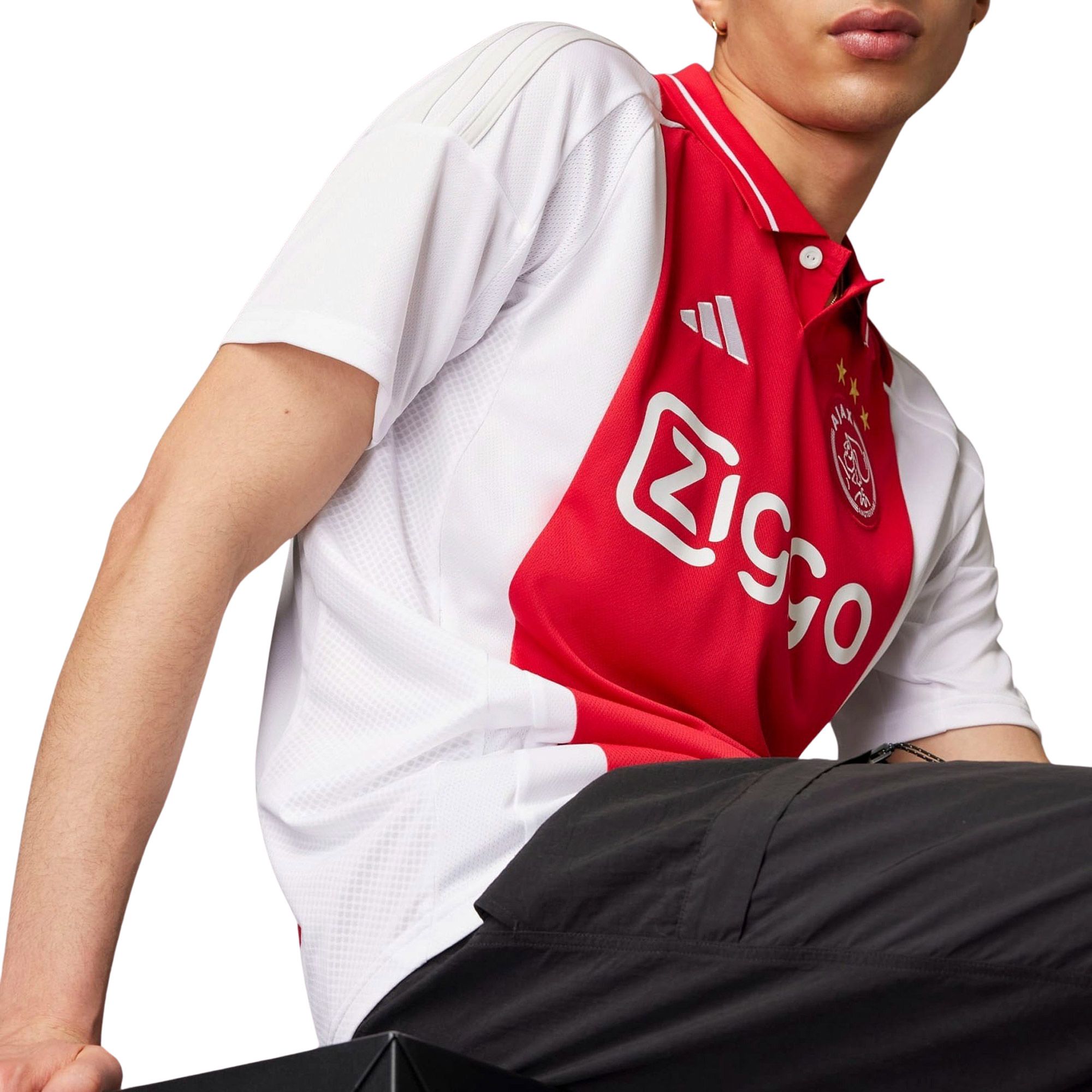 adidas Maillot de cyclisme AFC AJAX Amsterdam Homme Noir/Rouge collégial/Blanc