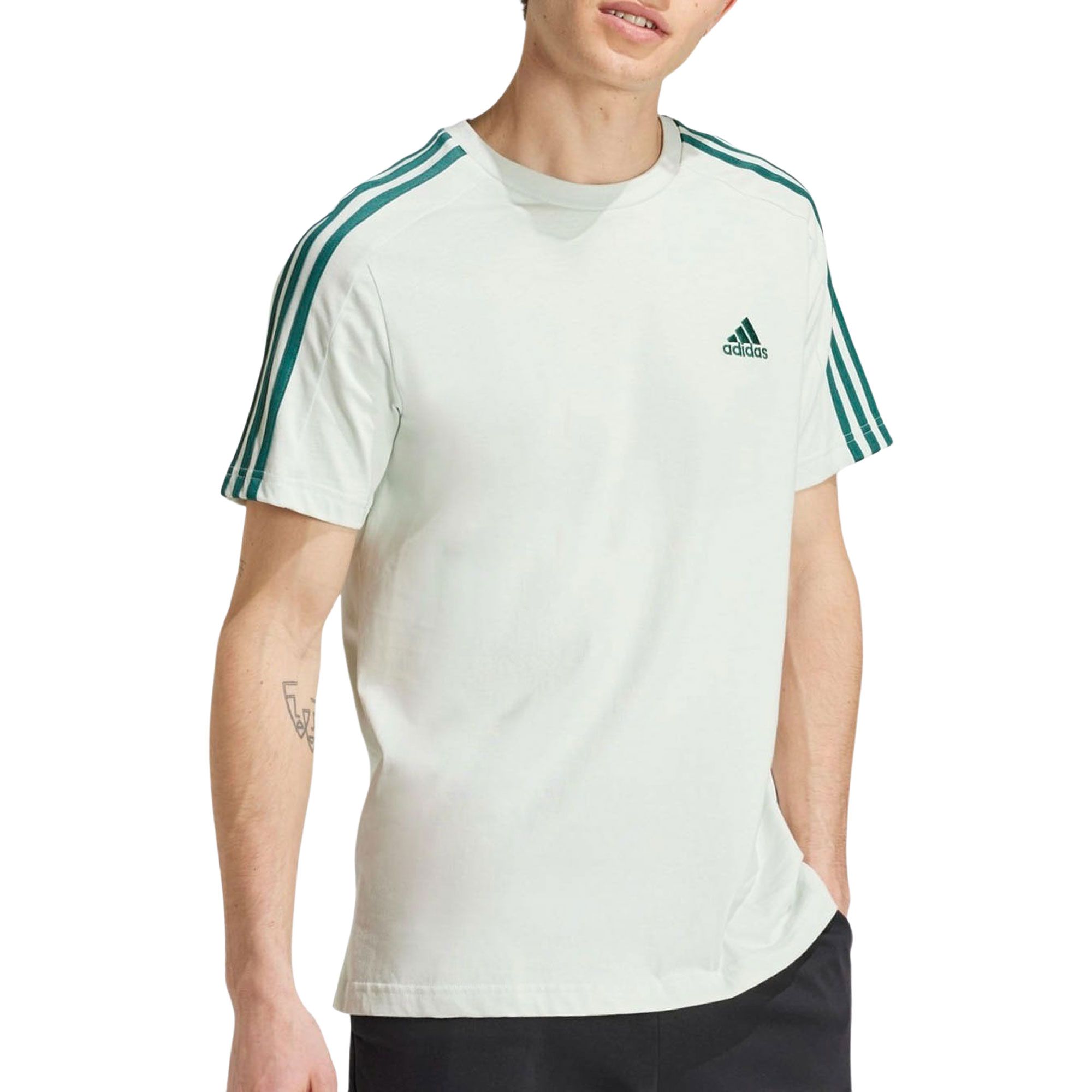 Adidas Essentials Single Jersey 3-Stripes Shirt Heren