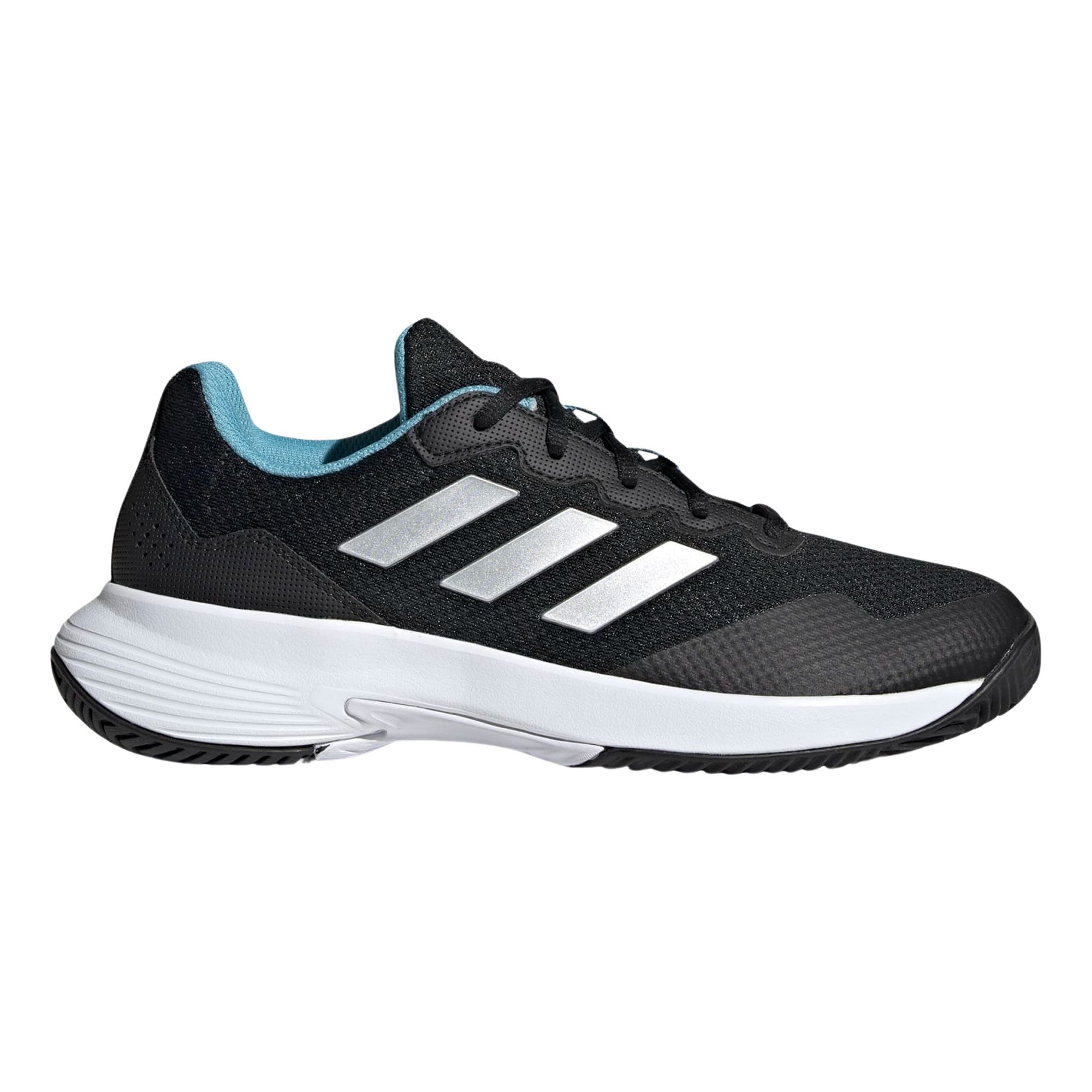 adidas gazelle silver green womens Women's Gamecourt 2 Tennis Shoes, White/Pink, 9 M