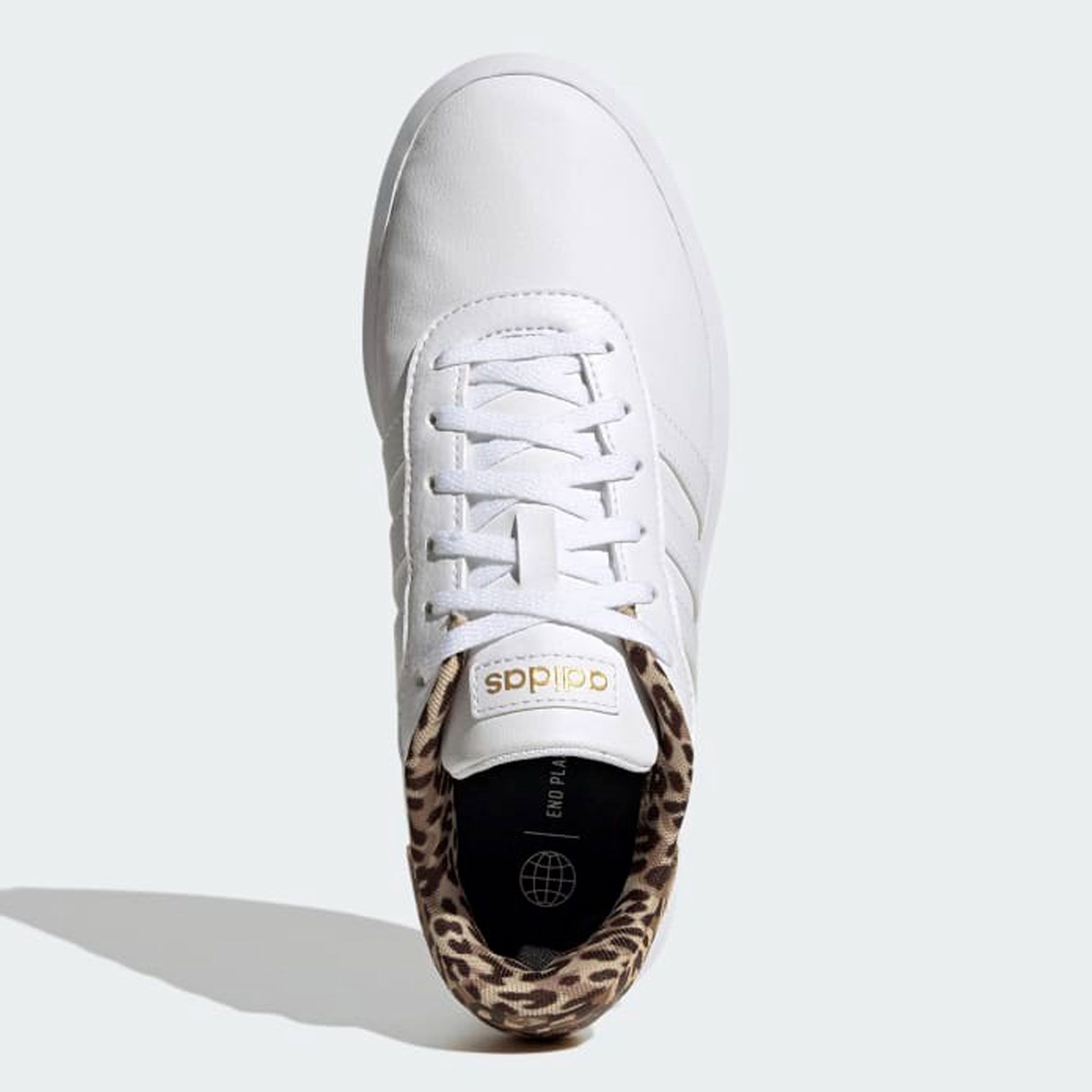 adidas gazelle silver green womens Hero-Stripe: White Sneakers For Wide Feet & Bunions main image 1
