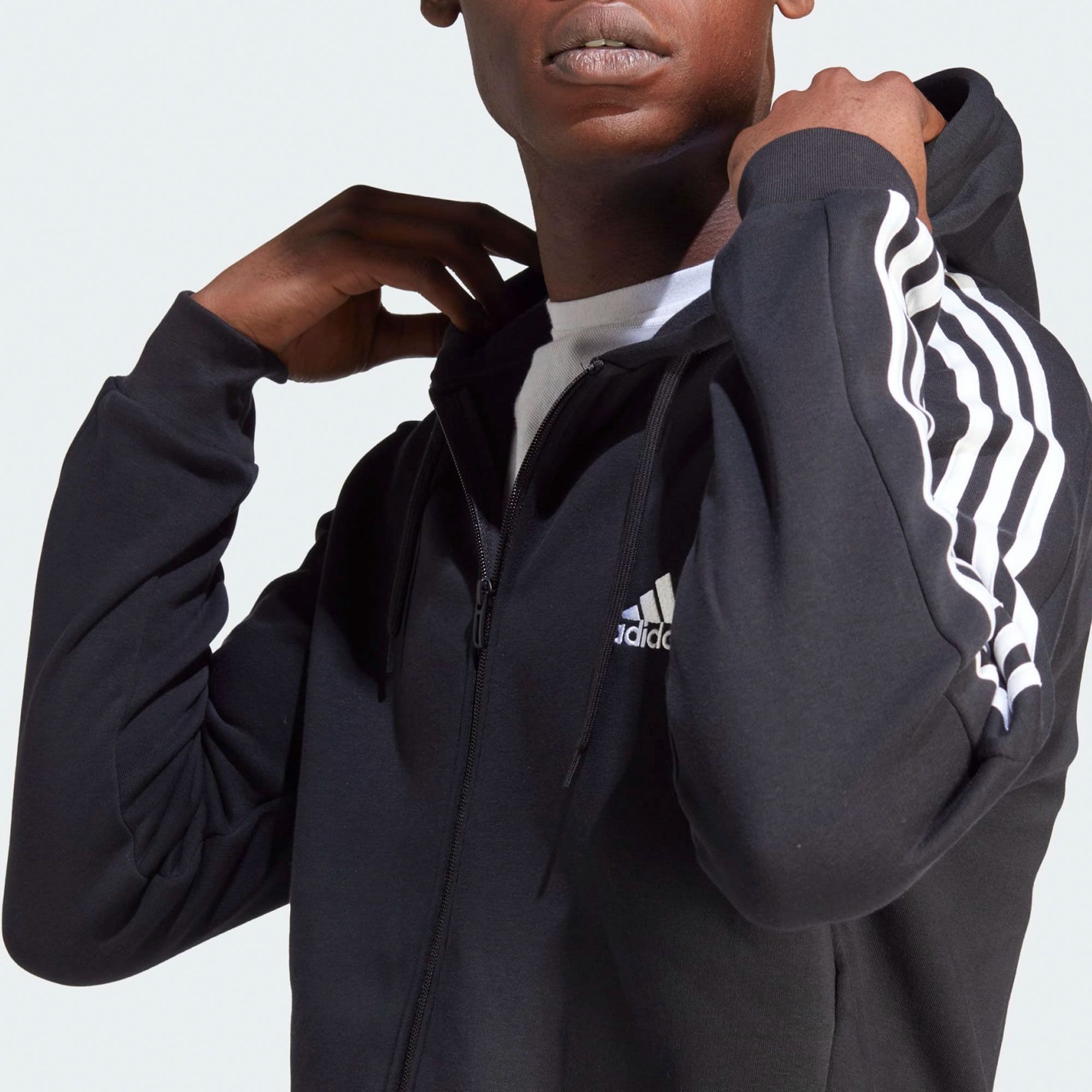 Adidas 3-Stripes Fleece Hoodie Heren