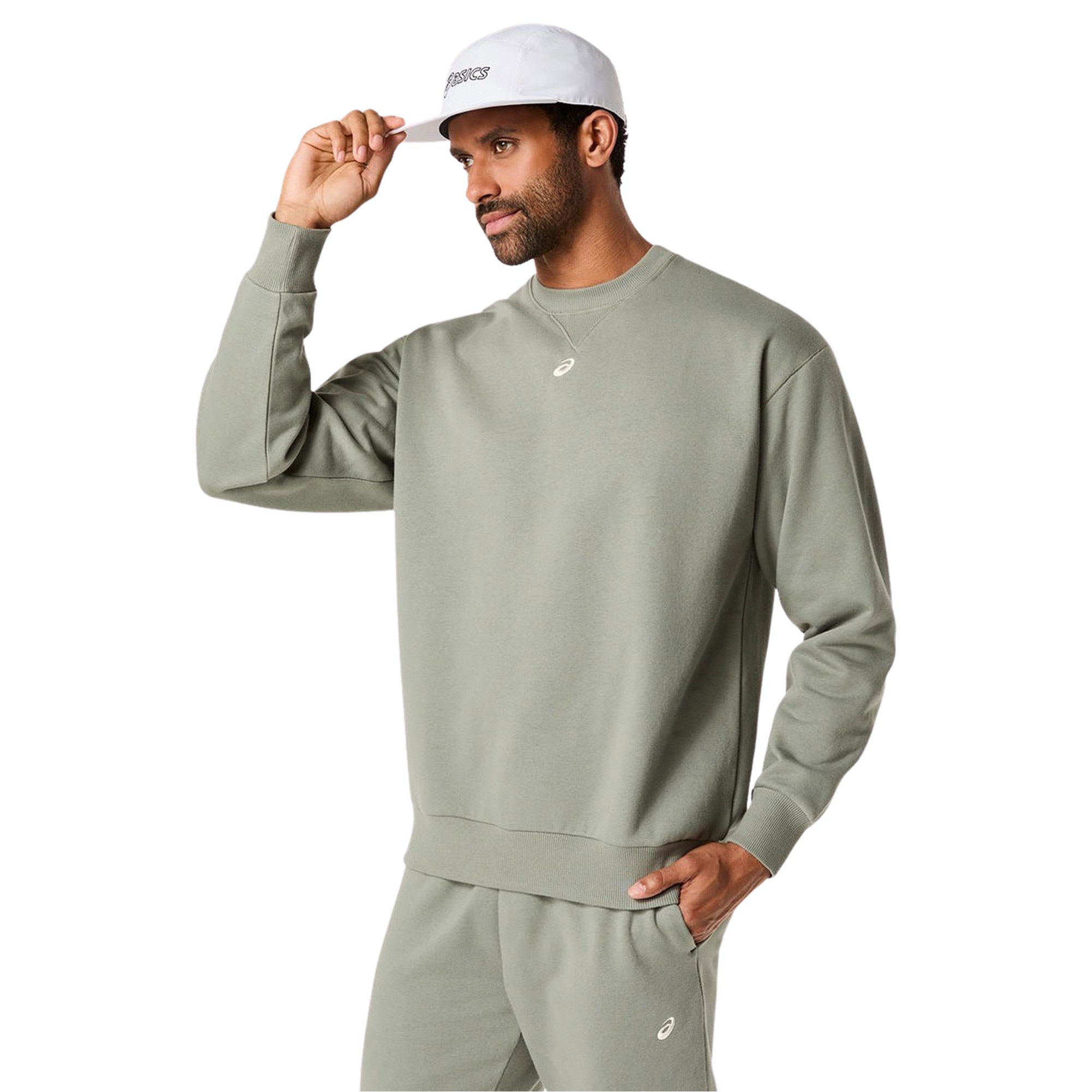 Asics Fleece Relaxed Crew-Neck Sweater Heren