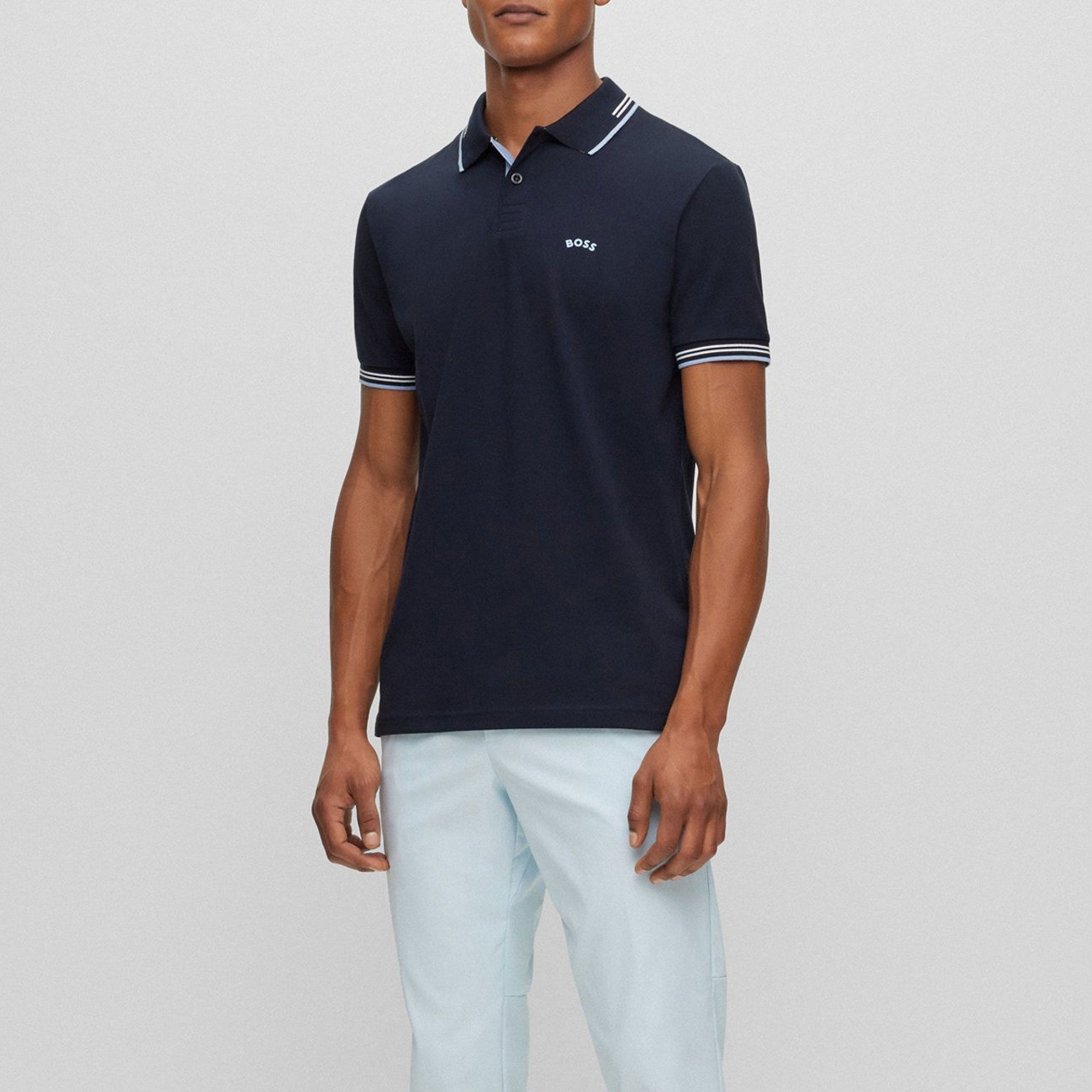 Boss Paul Curved Logo Polo Heren