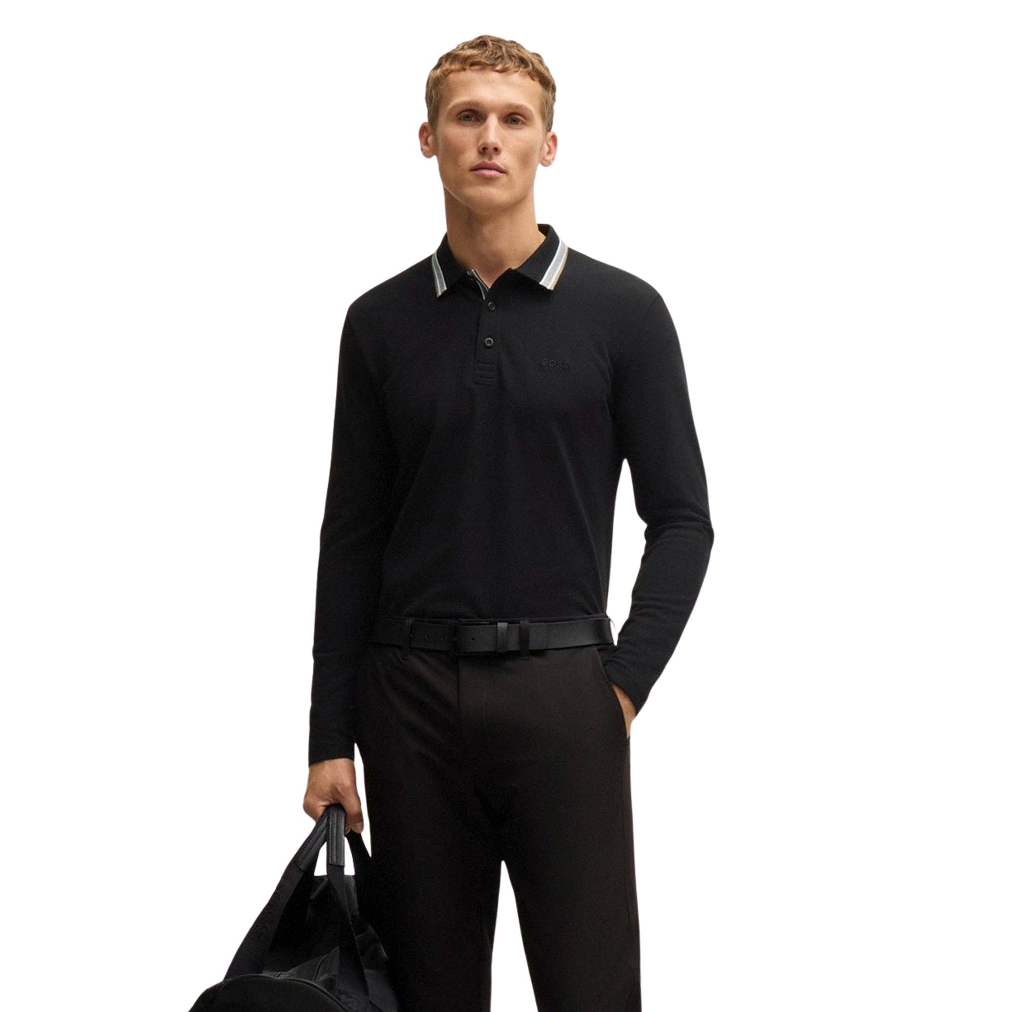 Boss Plisy Longsleeve Polo Heren 