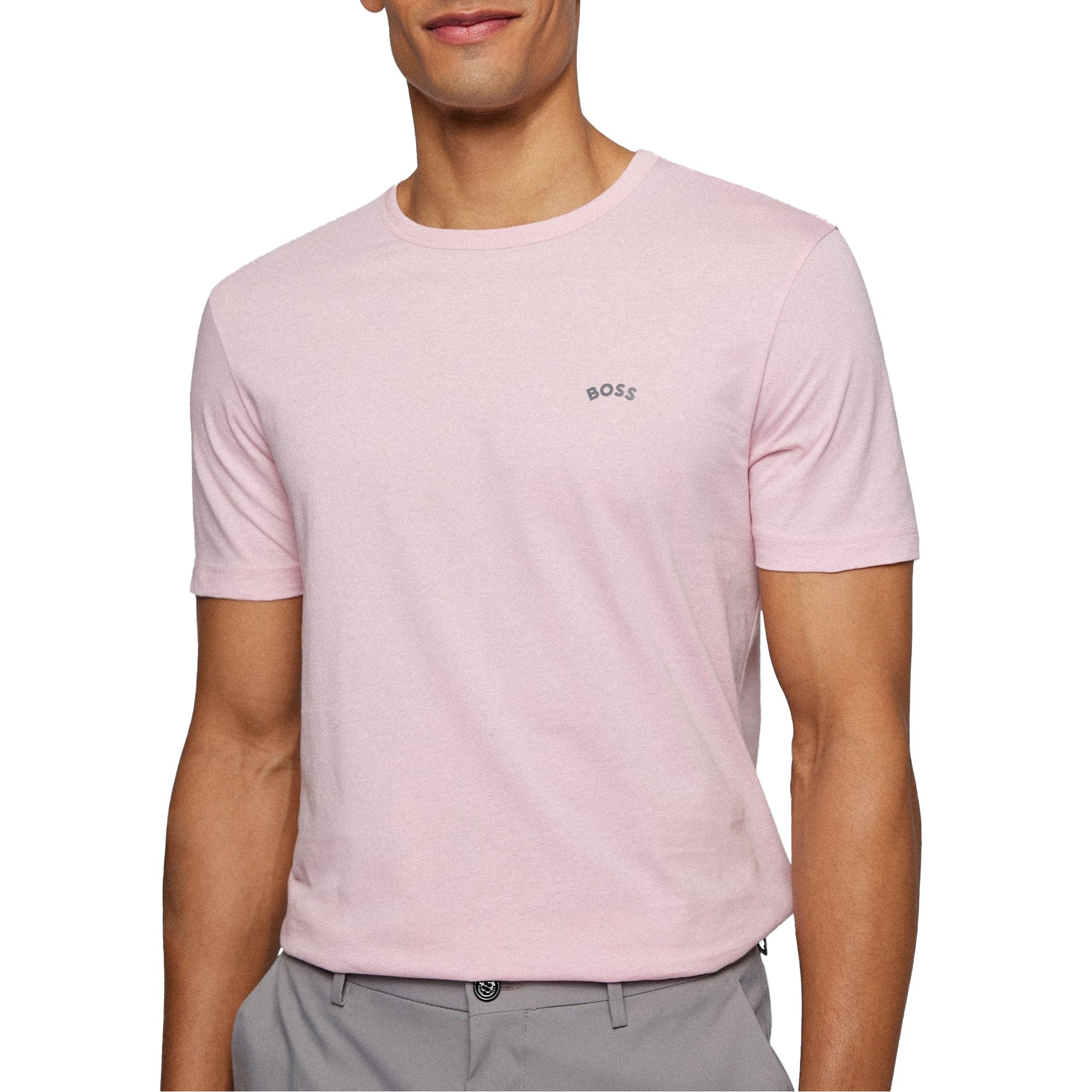 Boss Curved Logo T-shirt Heren