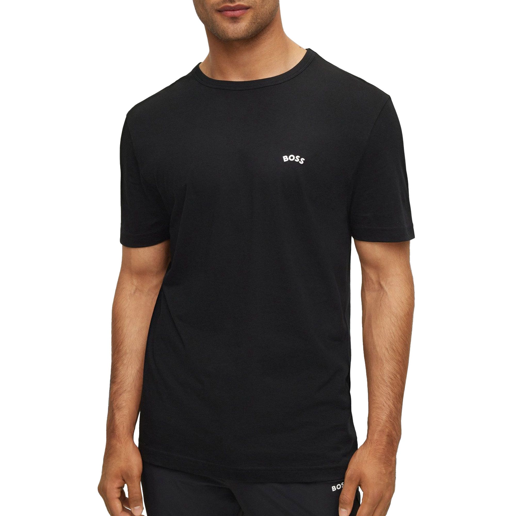 Boss Curved Logo T-shirt Heren