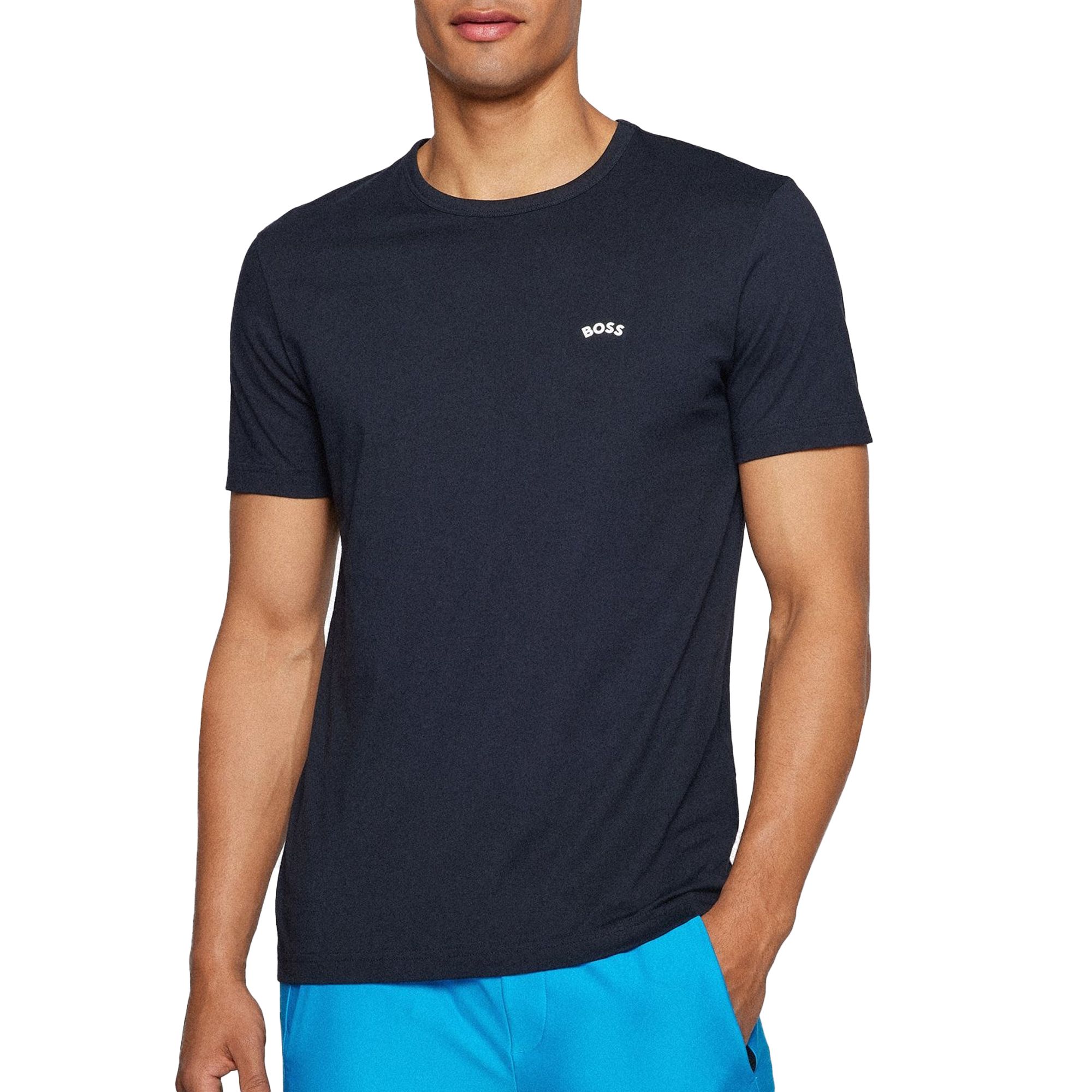 Boss Curved Logo Shirt Heren