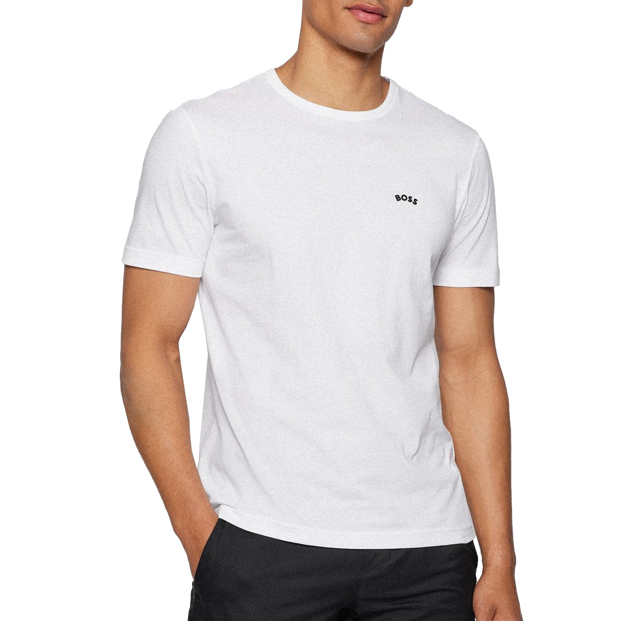 Boss Curved Logo Shirt Heren