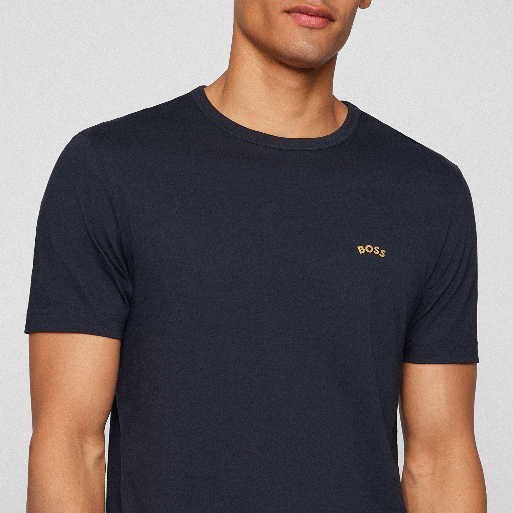 Boss Curved Logo Shirt Heren