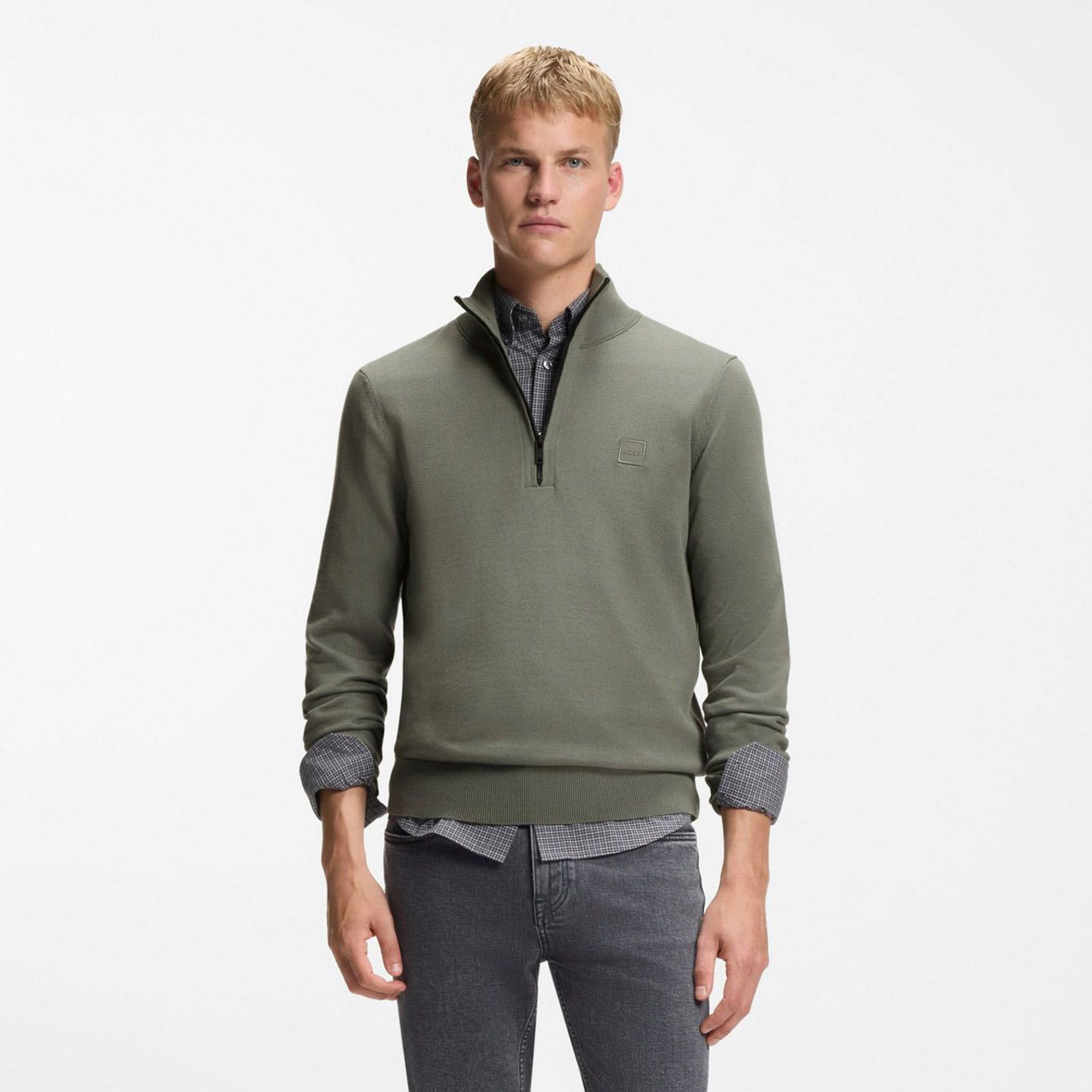 Boss Kanobix Half Zip Sweater Heren