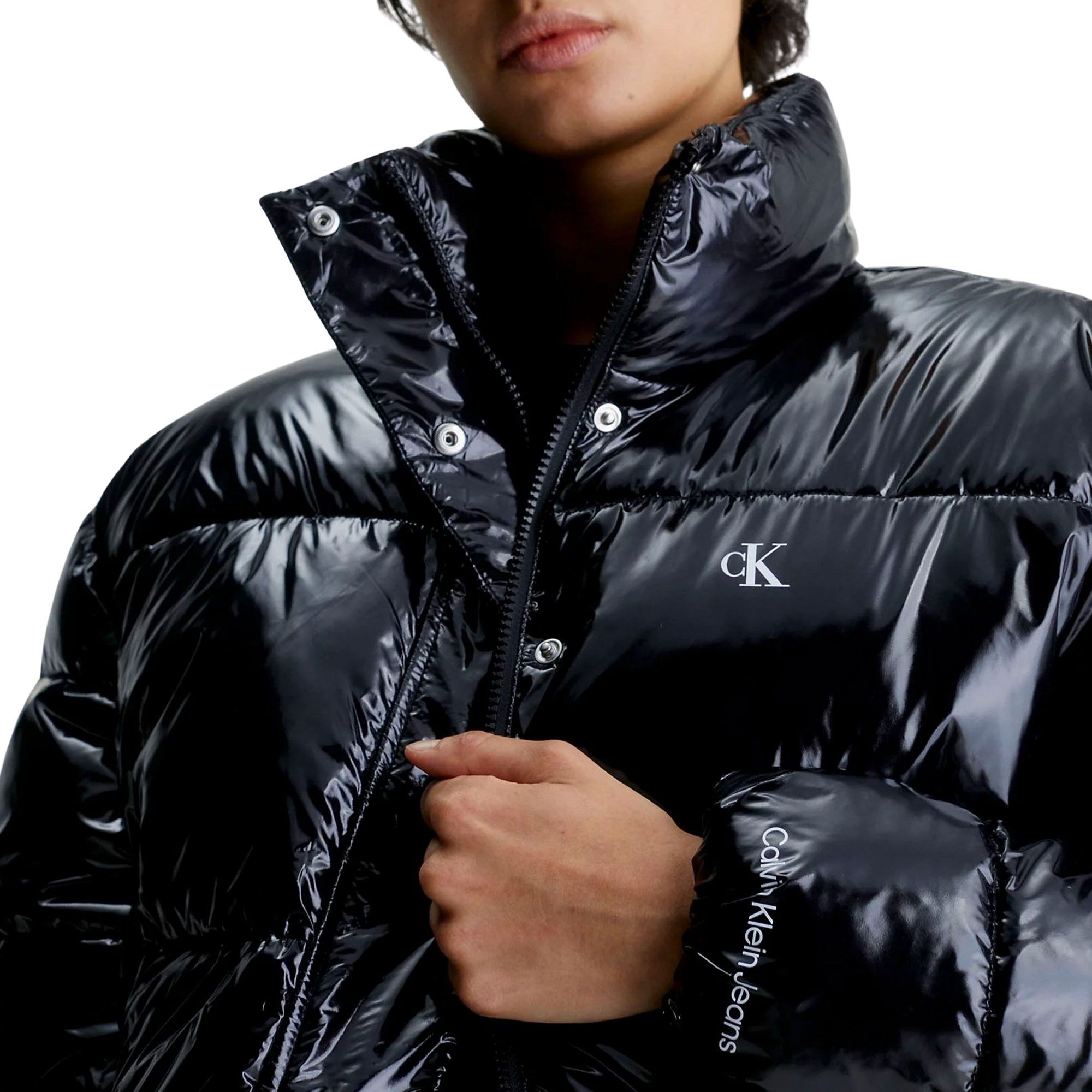 Calvin Klein Cropped Shiny Winter Steppjacke Damen