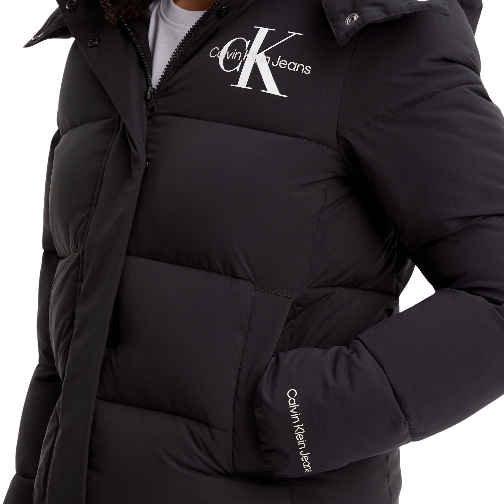 Doudoune Calvin Klein Monologo Non-Down Short Puffer Femmes