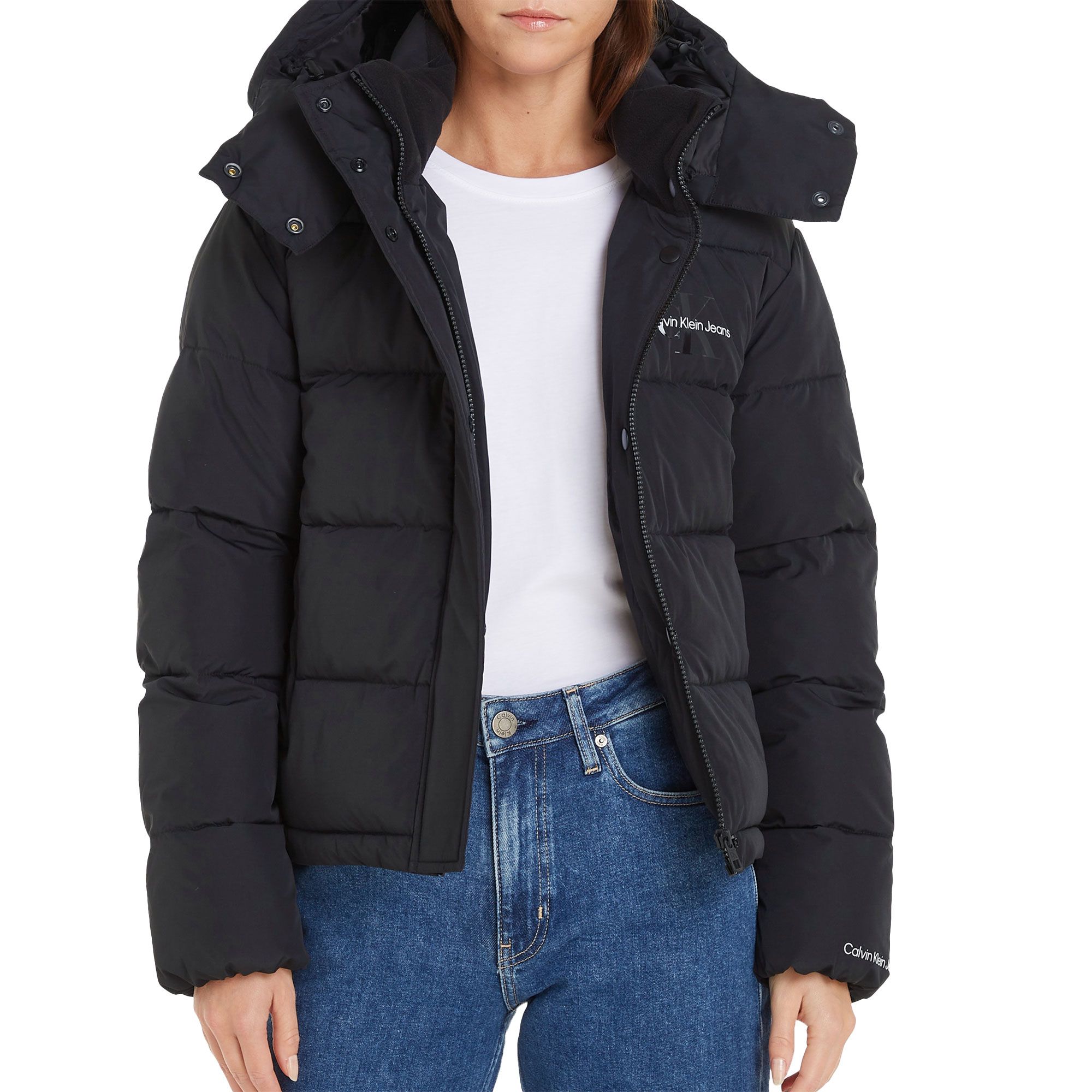 Calvin Klein Monologo Non-Down Short Puffer Winterjas Dames
