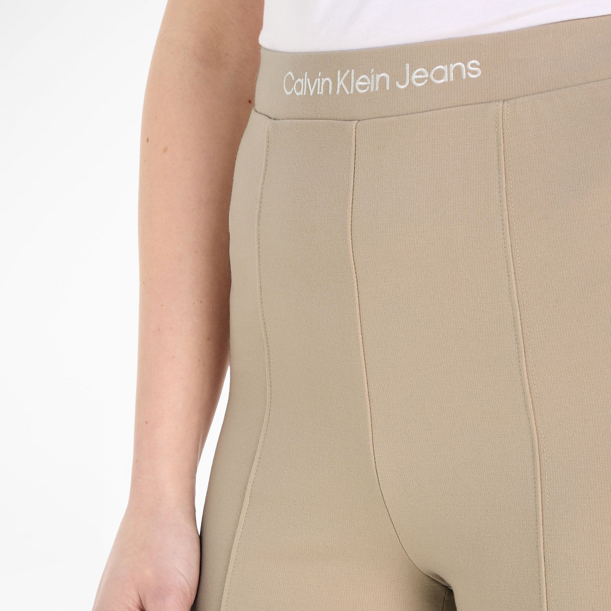 Calvin Klein Logo Elastic Milano Flared Broek Dames