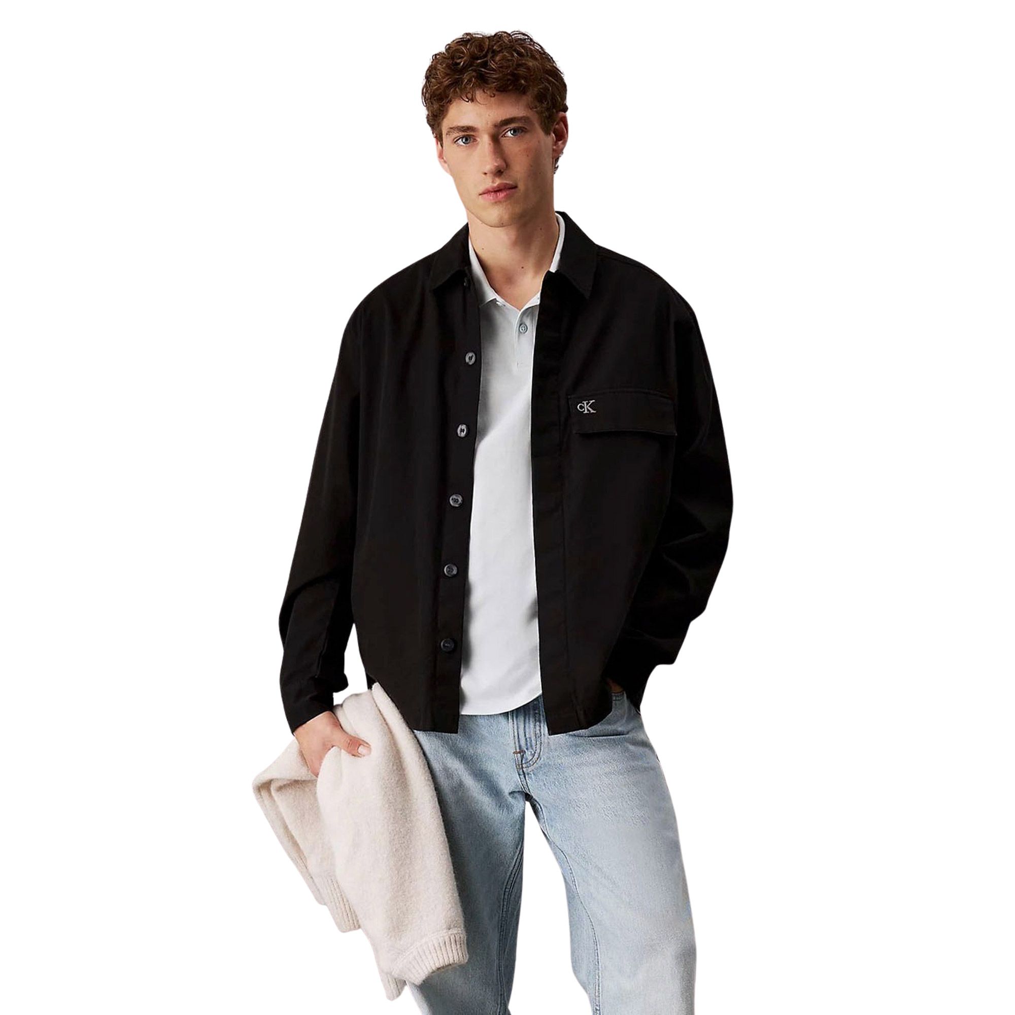 Calvin Klein SS Monogram Piqué Polo Heren