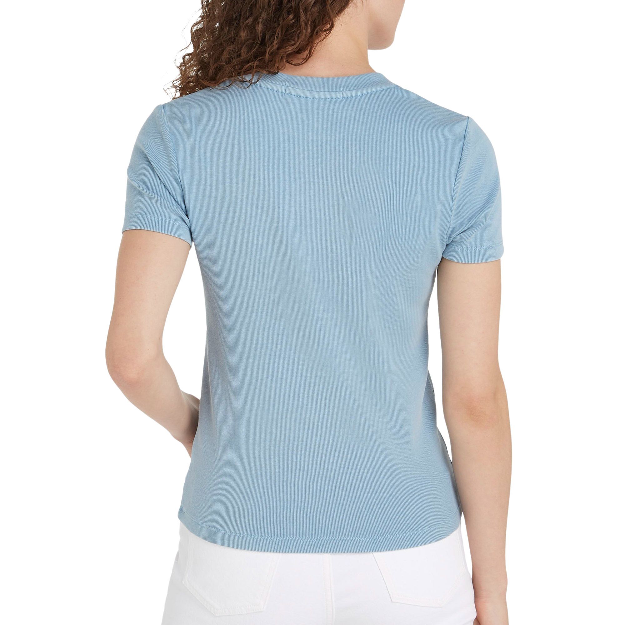 Calvin Klein Label Washed Rib Slim Shirt Dames
