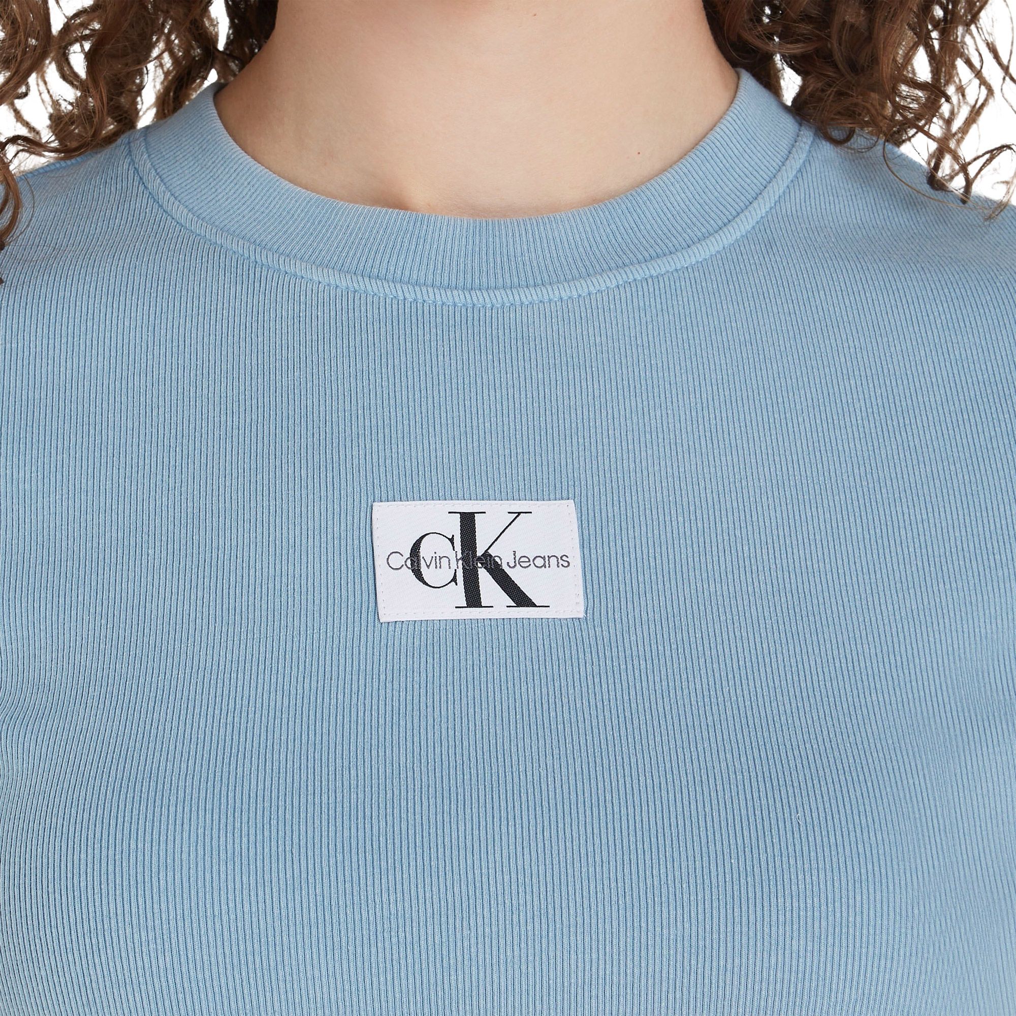 Calvin Klein Label Washed Rib Slim Shirt Dames