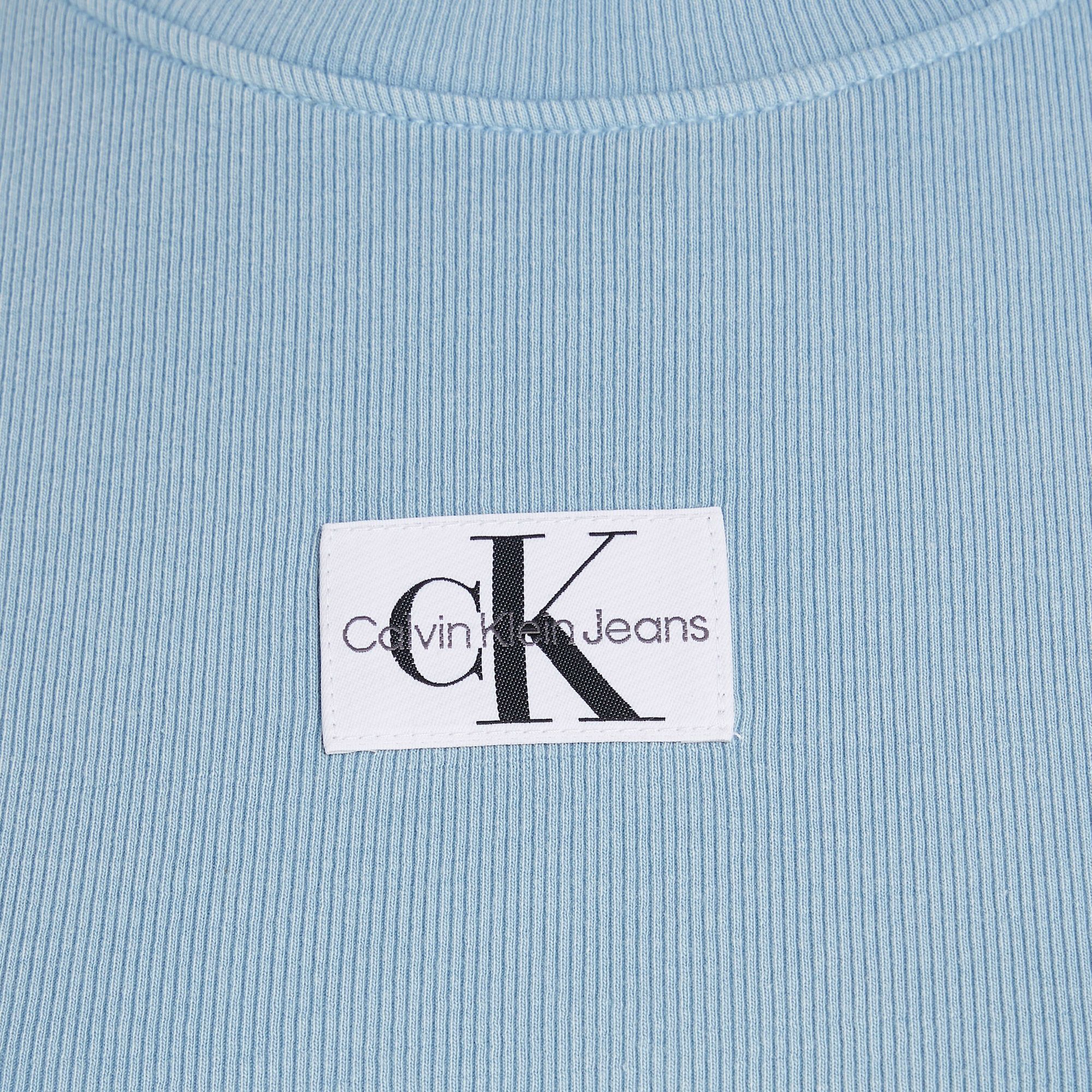 Calvin Klein Label Washed Rib Slim Shirt Dames