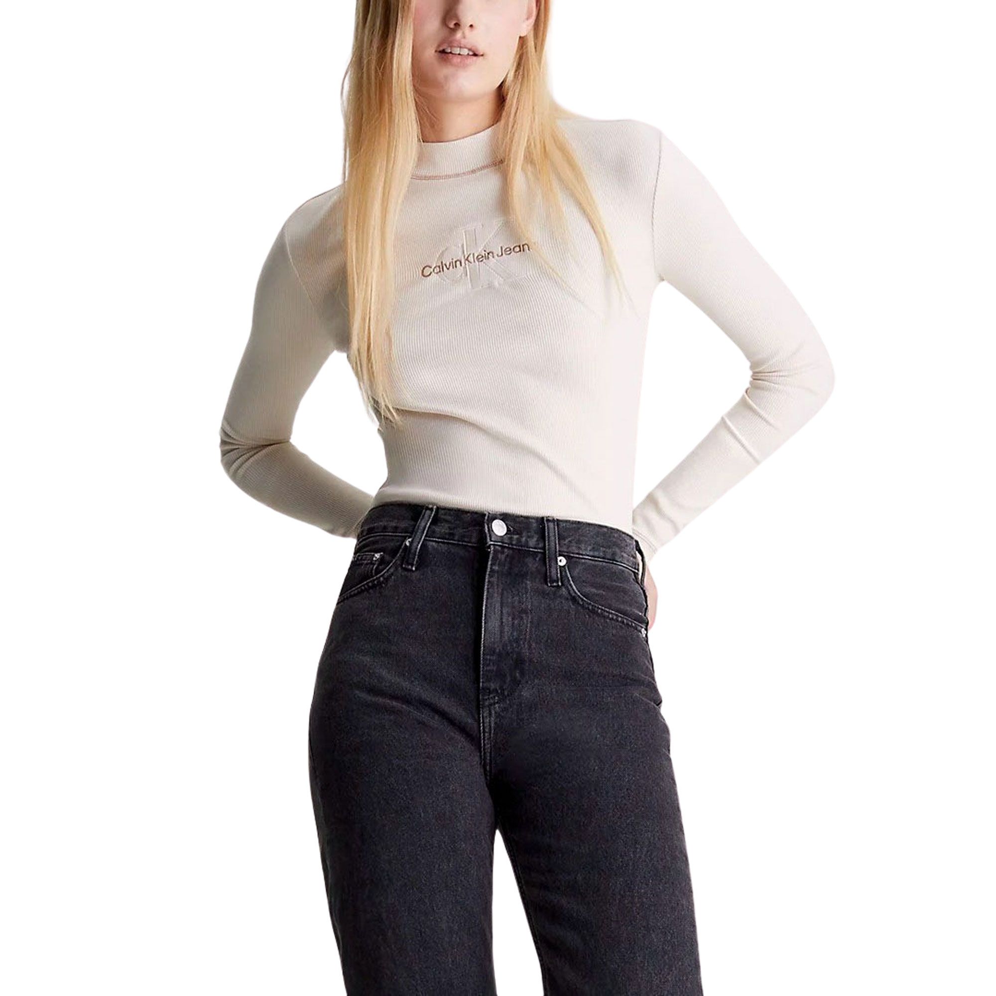 T-shirt Manches longues Calvin Klein Hero Monologo Rib Femmes
