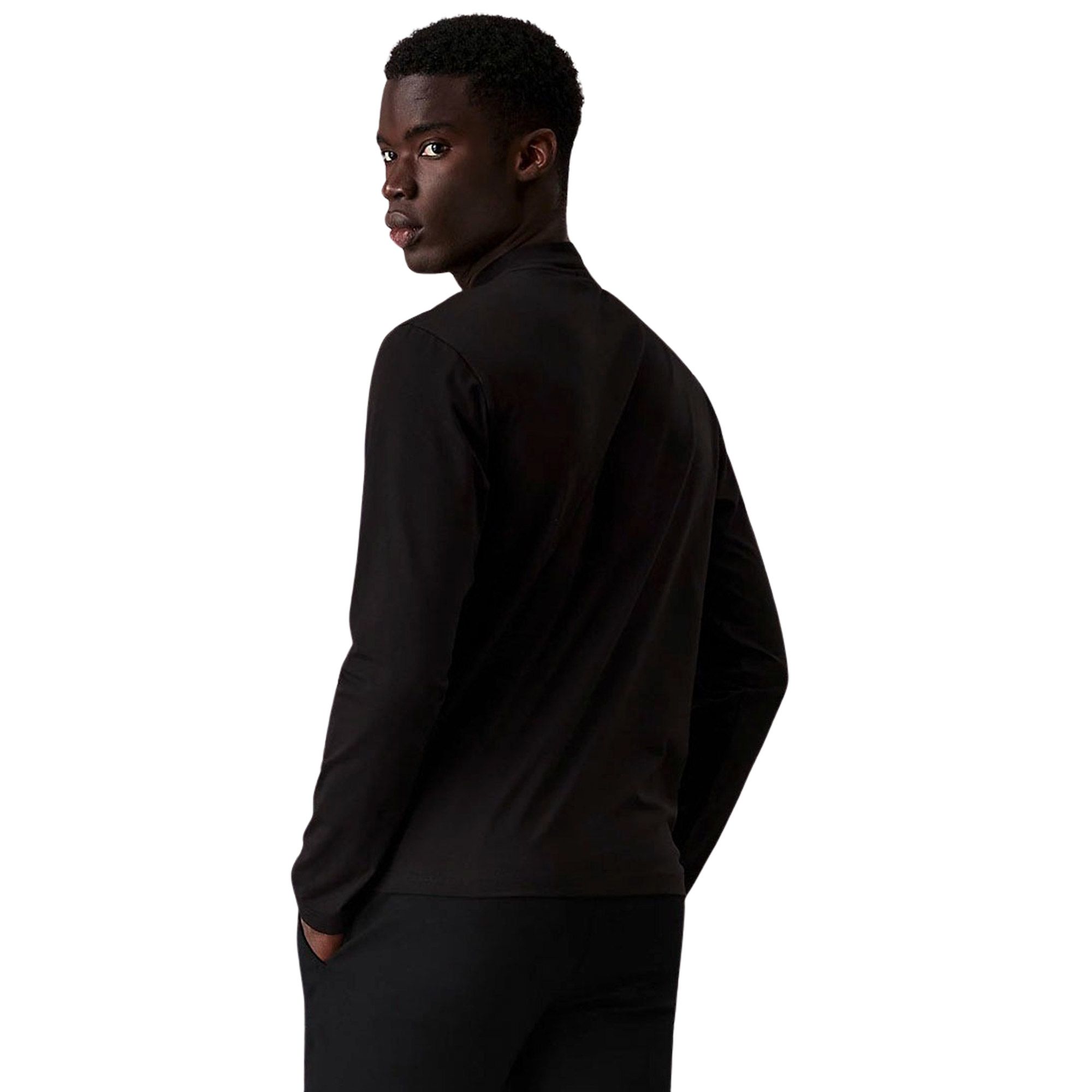 Calvin Klein Micro Logo Mock Longsleeve Shirt Heren