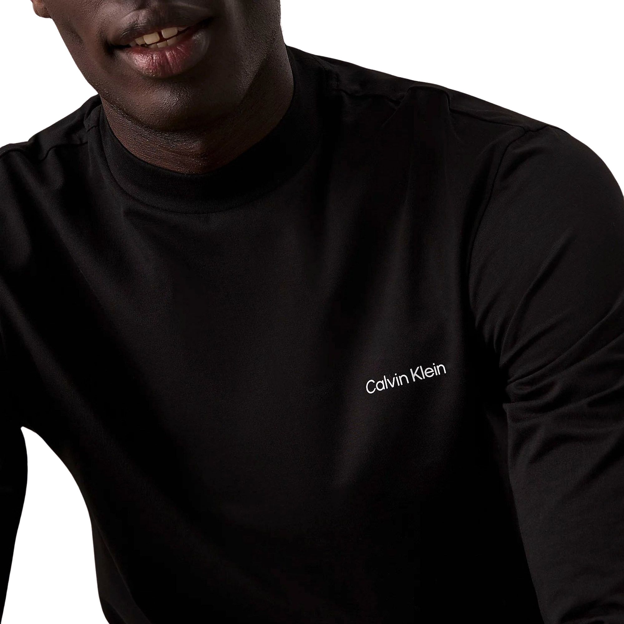 Calvin Klein Micro Logo Mock Longsleeve Shirt Heren