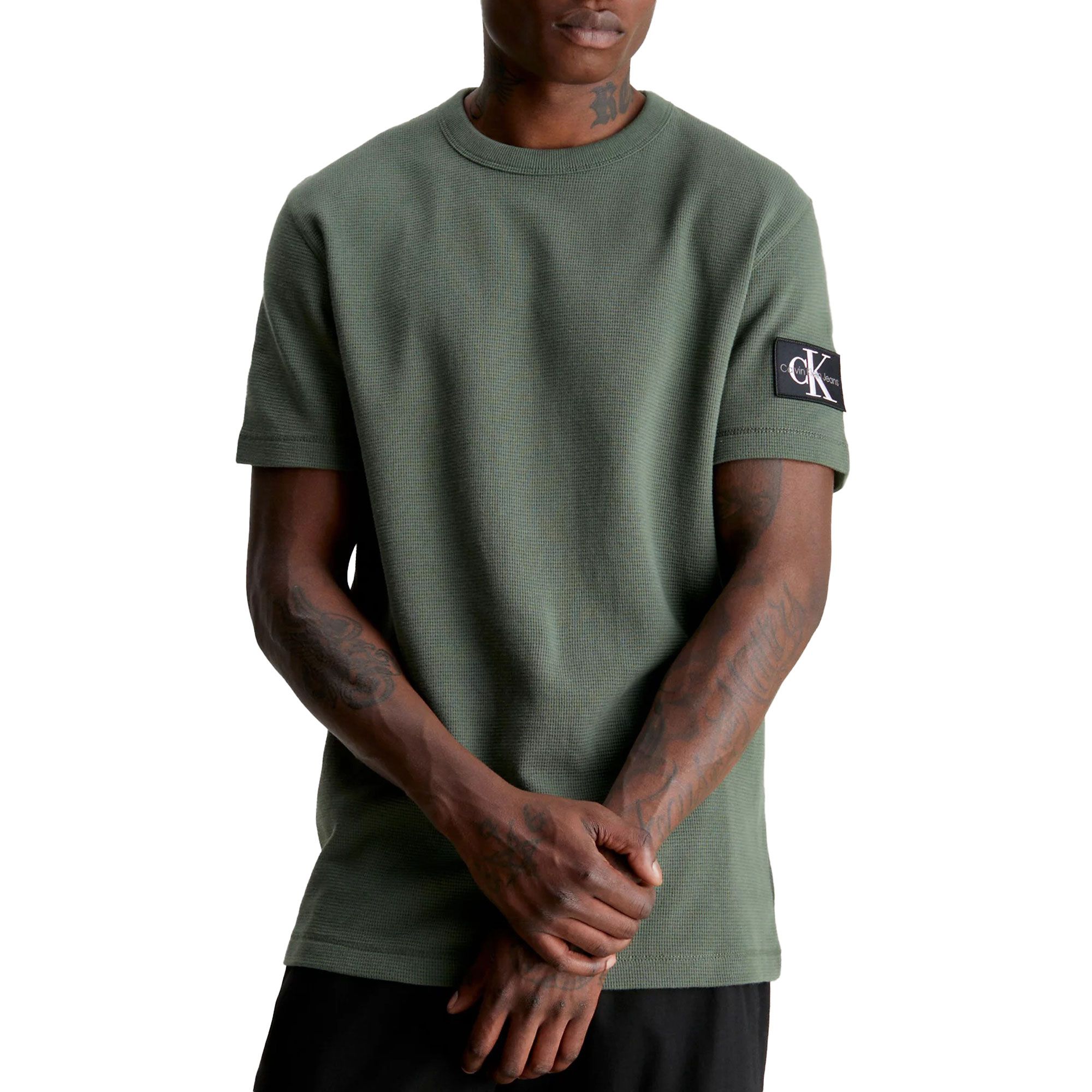 Calvin Klein Badge Waffle Shirt Herren | Plutosport 