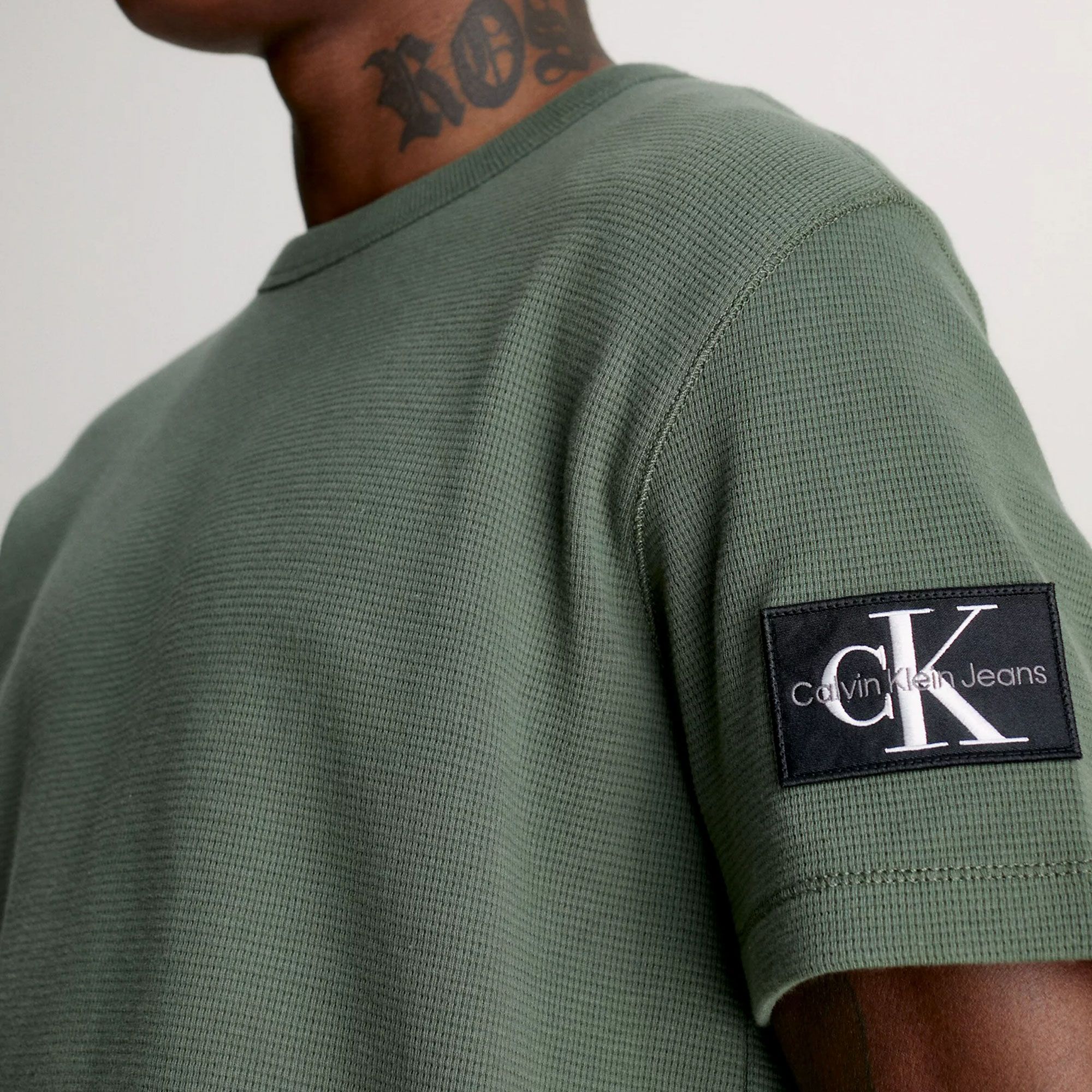 Calvin Klein Badge Waffle Shirt Heren