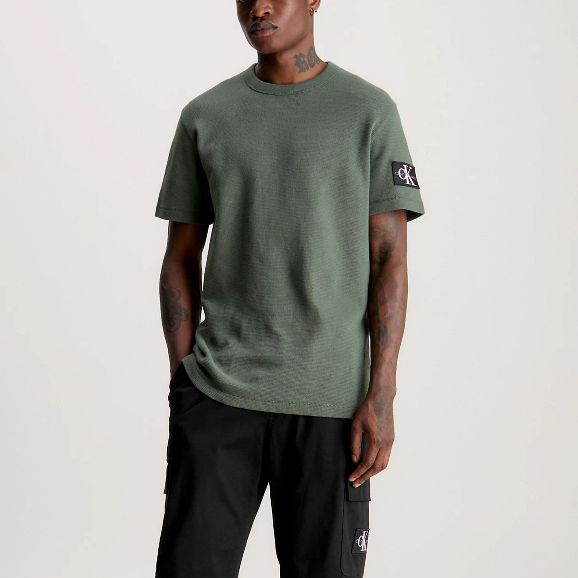 Calvin Klein Badge Waffle Shirt Men | Plutosport 