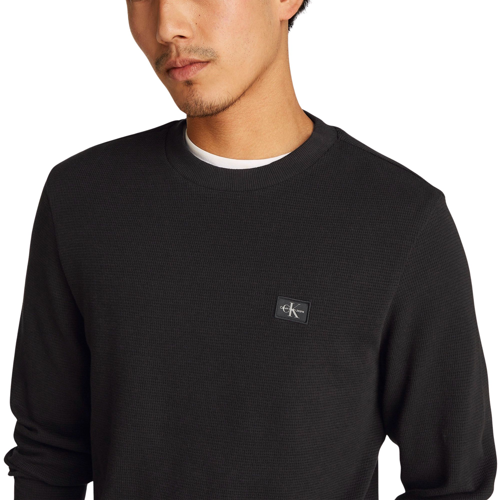 Calvin Klein Woven Label Waffle Longsleeve Shirt Heren