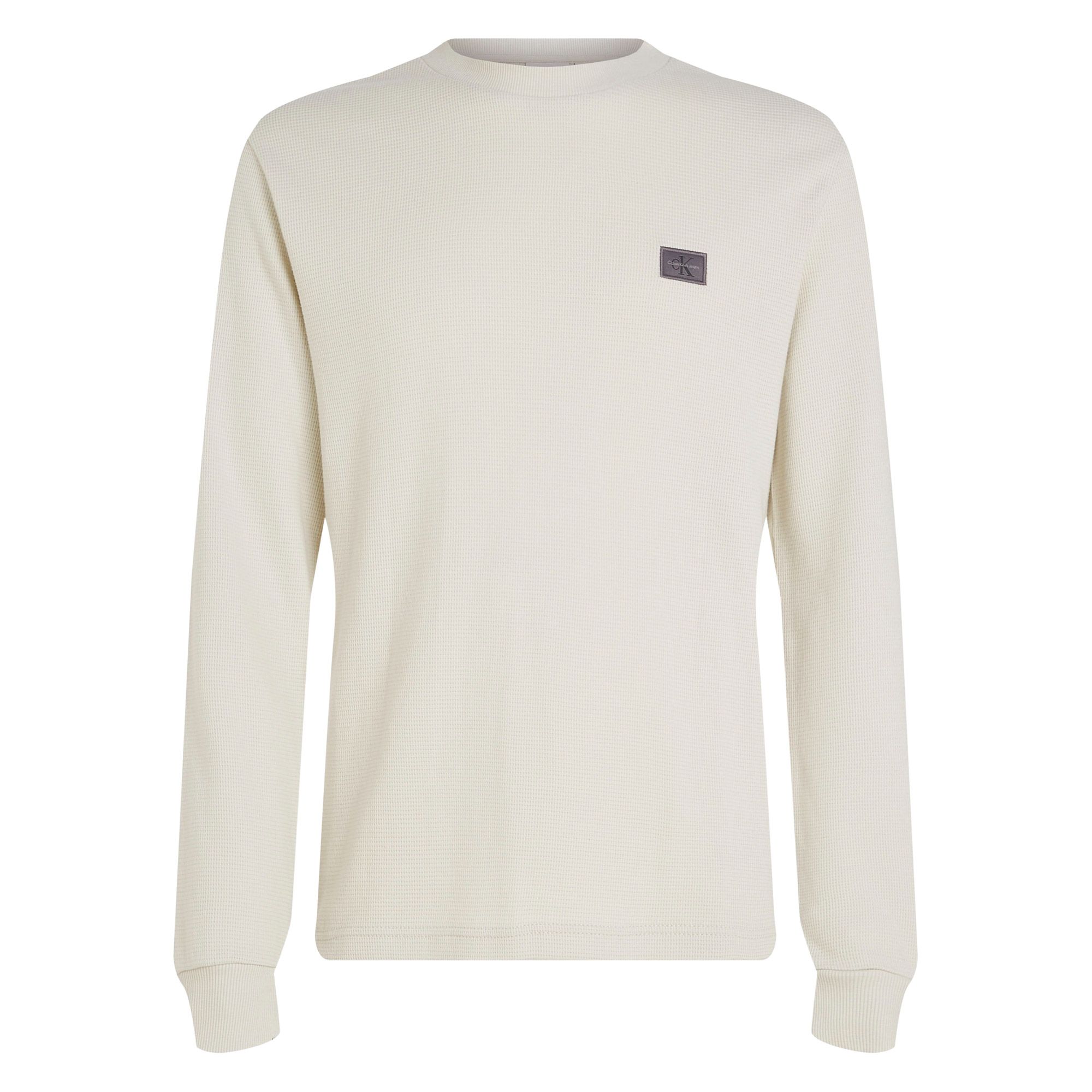 T-shirt Calvin Klein Woven Label Waffle Longsleeve Hommes
