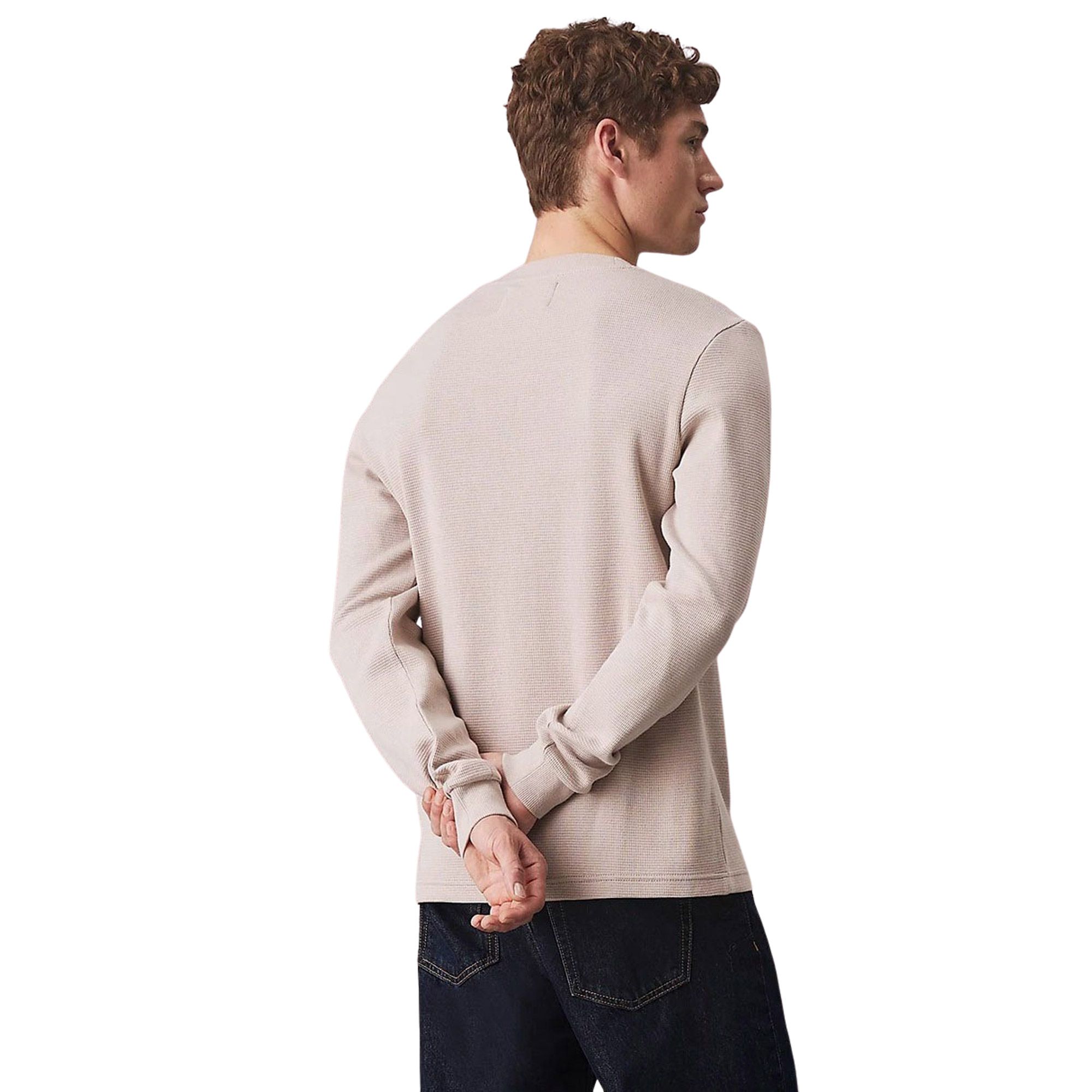 Calvin Klein Woven Label Waffle Longsleeve Shirt Heren