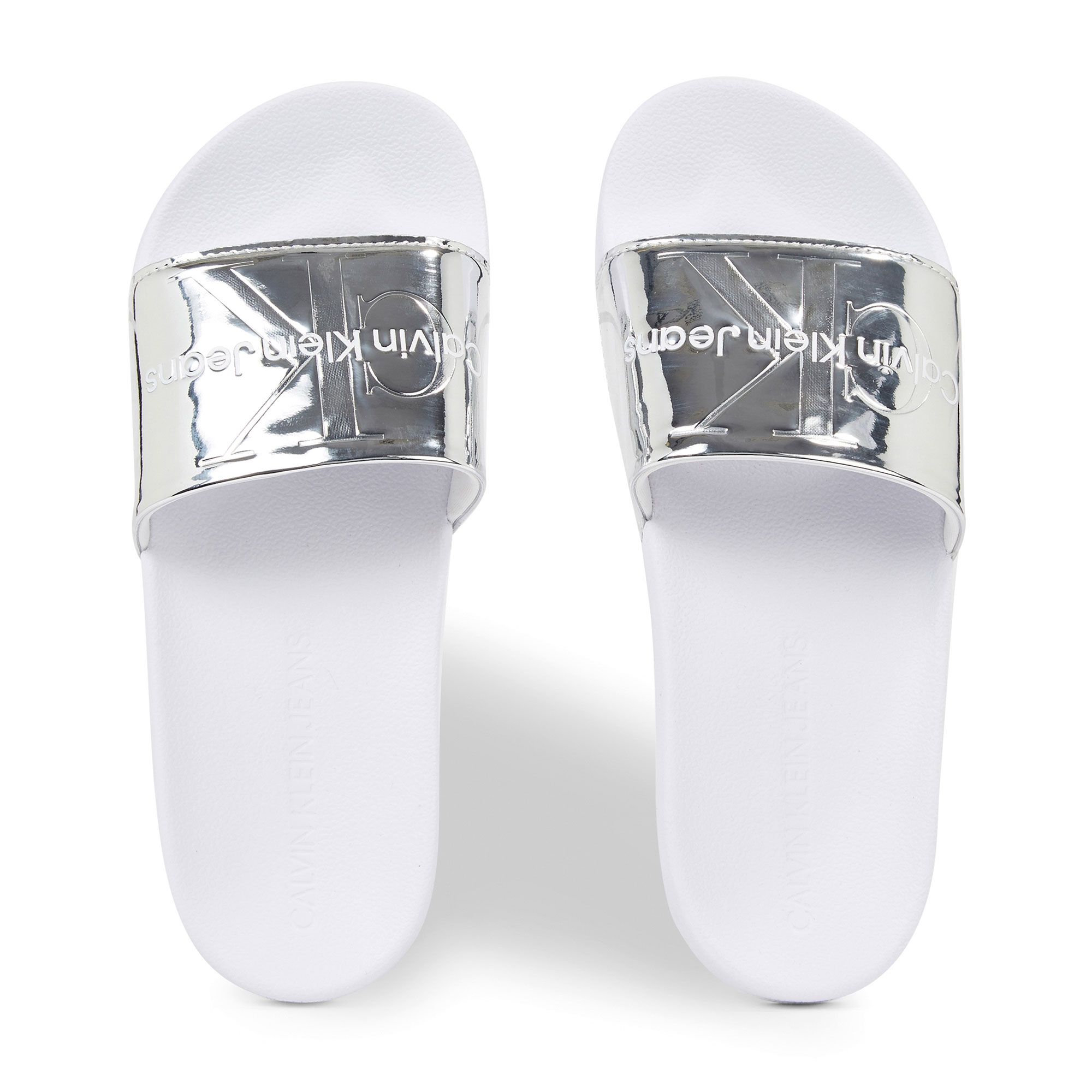 Calvin Klein Metallic Monologo Slippers Dames