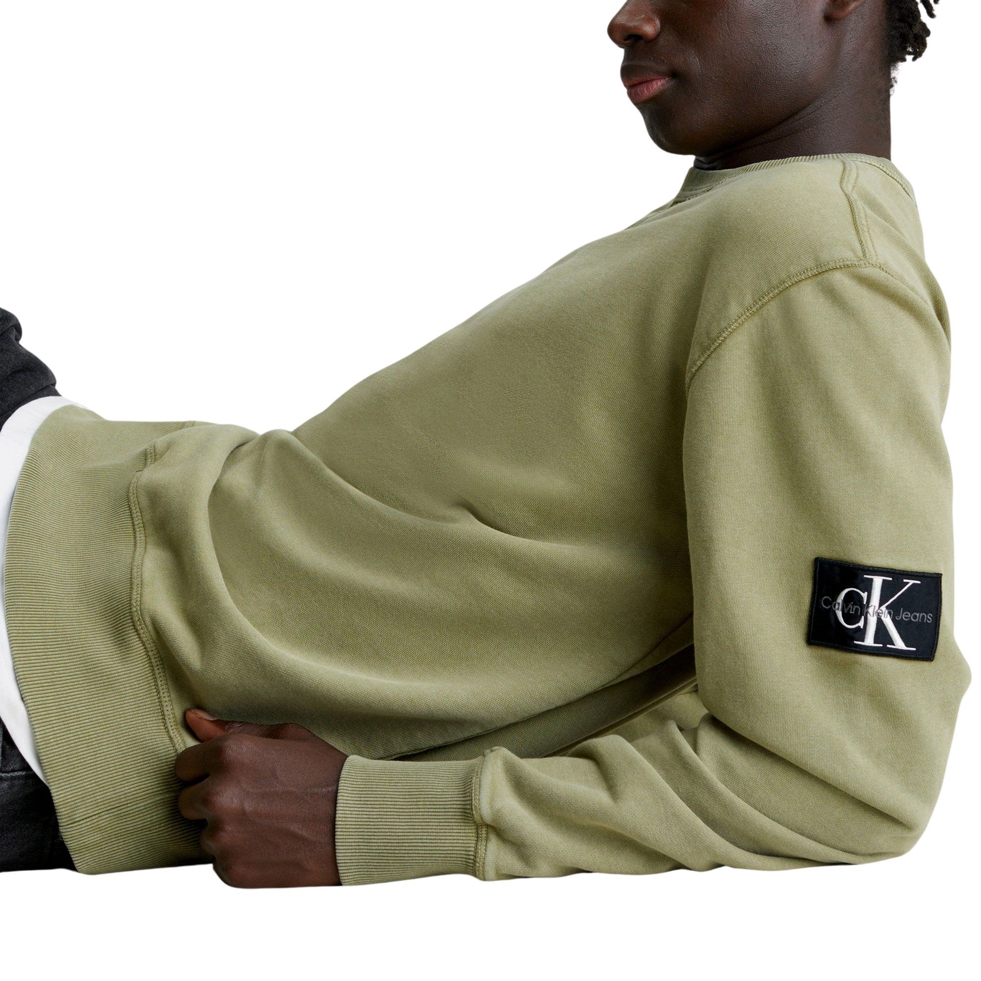 Calvin Klein Washed Badge Crew Pullover Herren