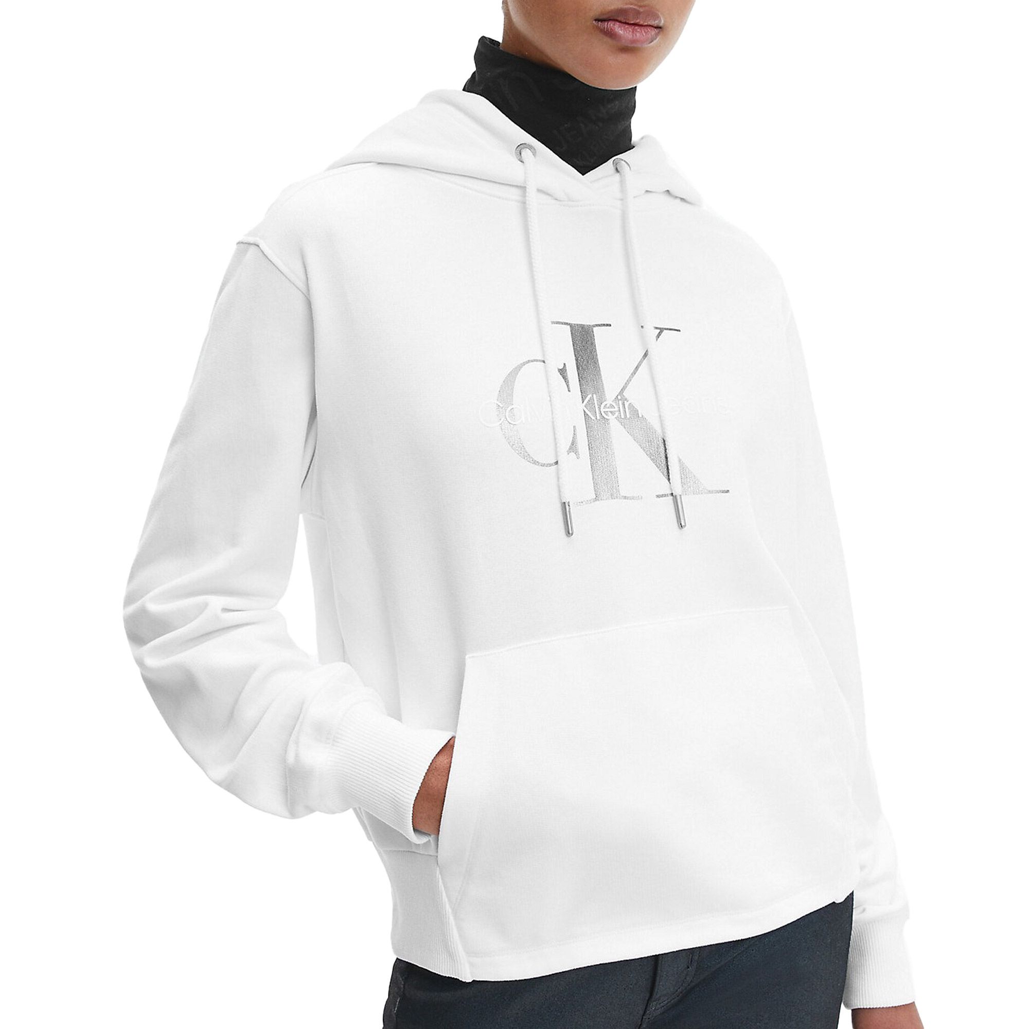 Calvin Klein Gunmetal Monogram Hoodie Dames