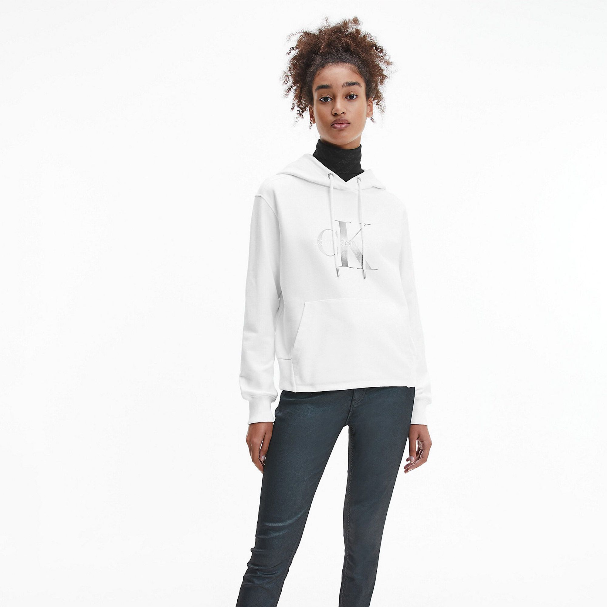 Calvin Klein Gunmetal Monogram Hoodie Dames