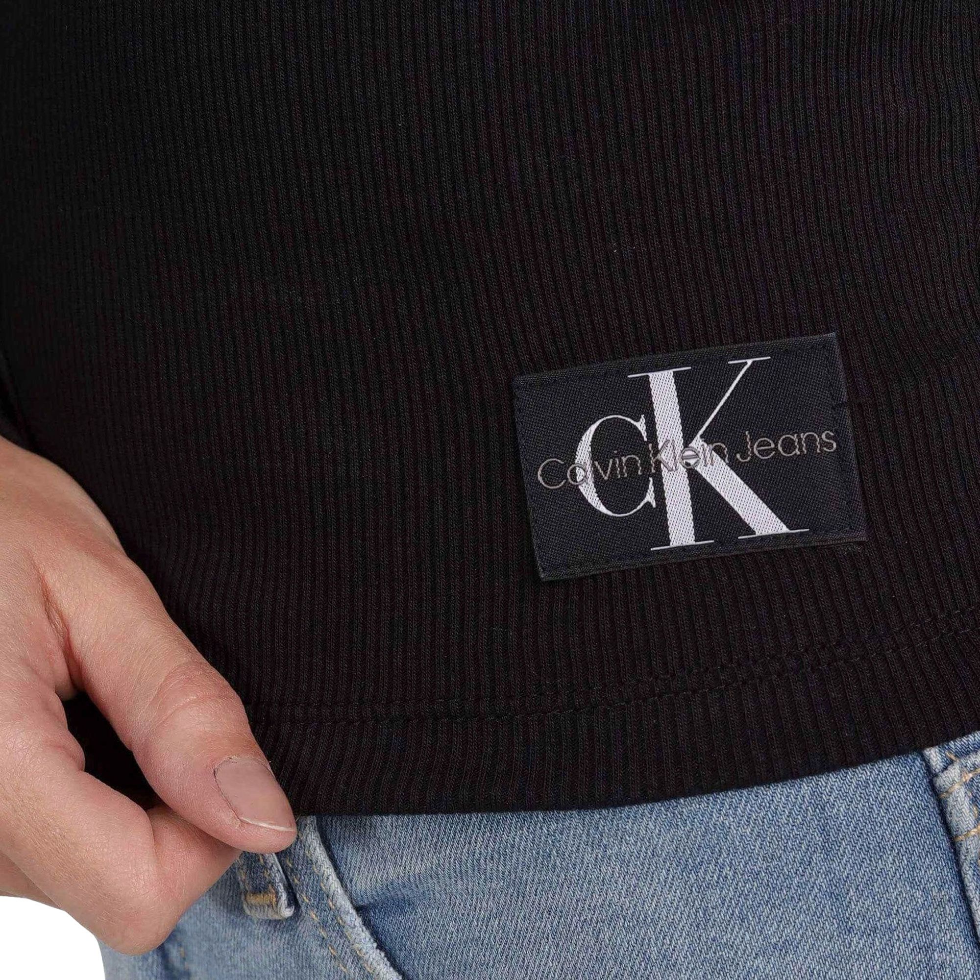 Calvin Klein Woven Label Rib Cardigan Vest Dames