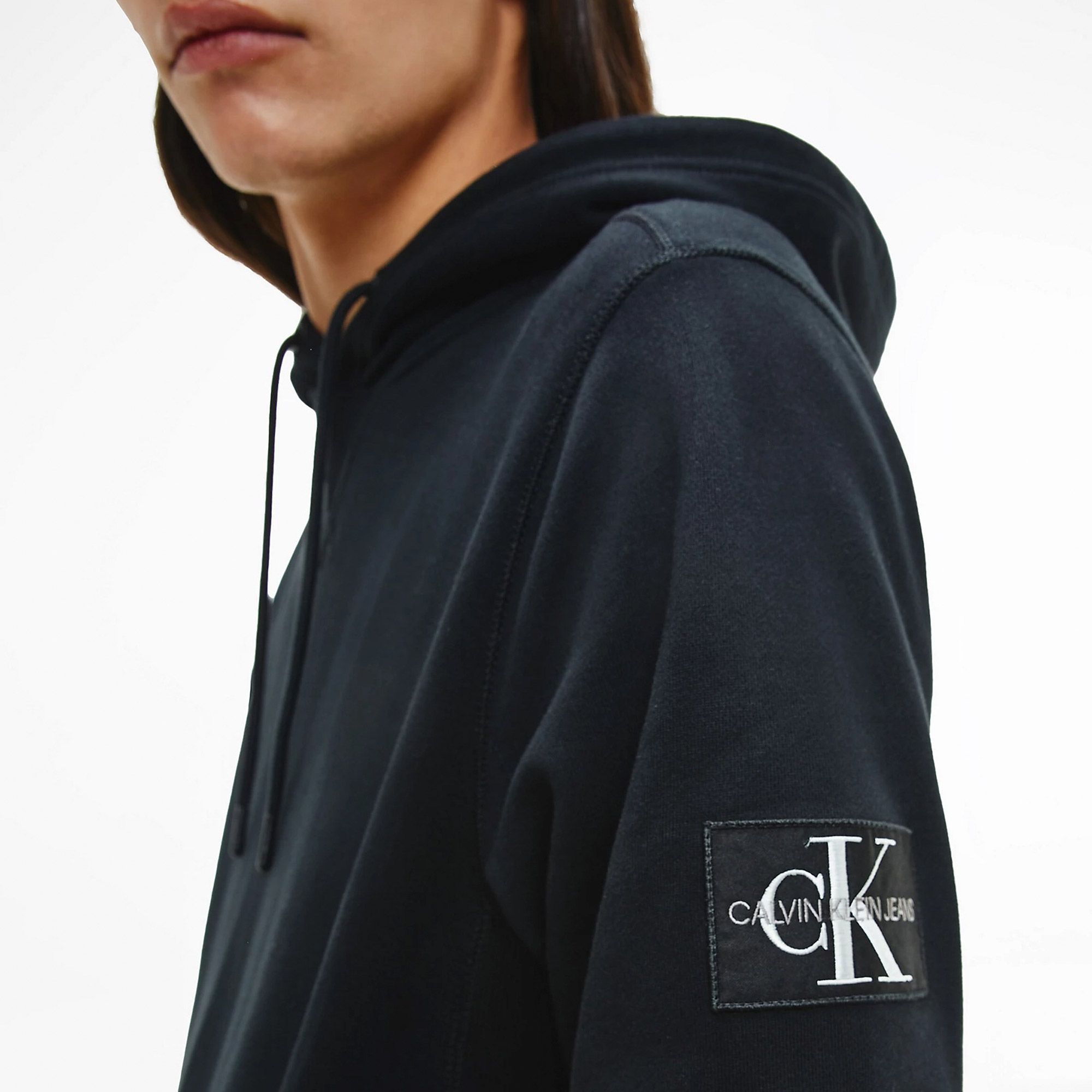 Calvin Klein Monogram Sleeve Badge Hoodie Men | Plutosport