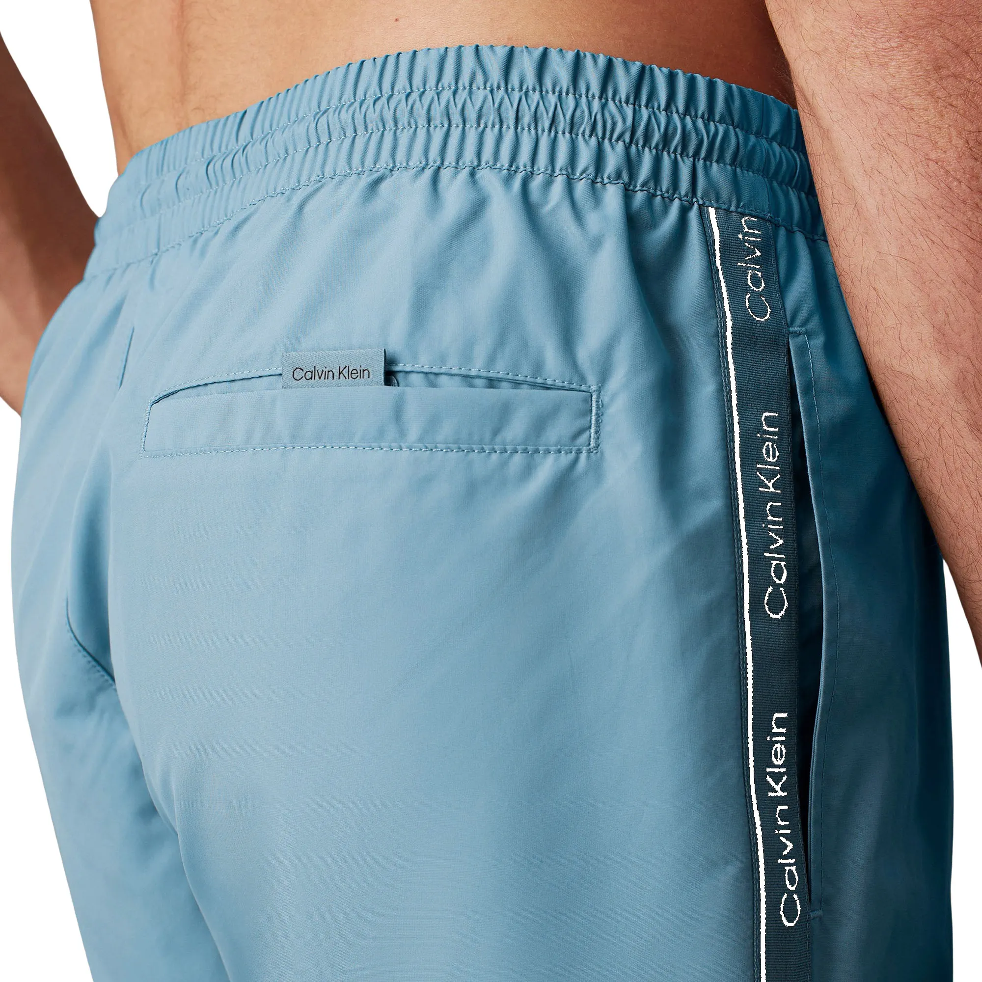 Calvin Klein Medium Drawstring Logo Tape Zwemshort Heren
