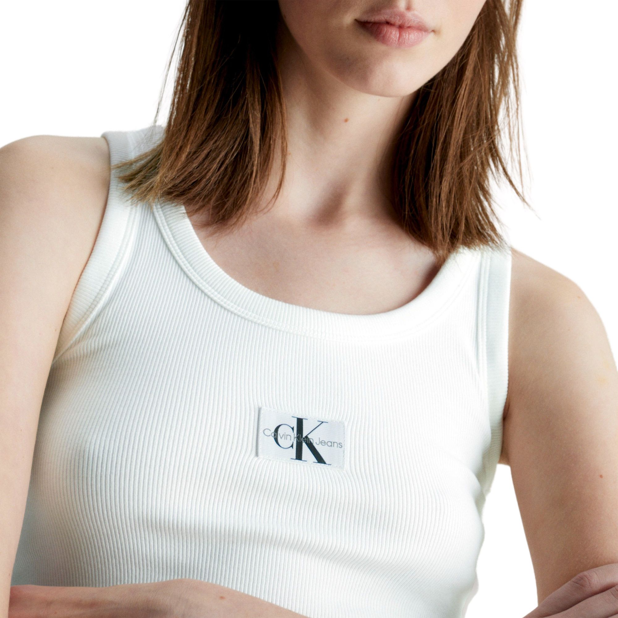 Calvin Klein muts, monologo patch non-rib beanie, zwart