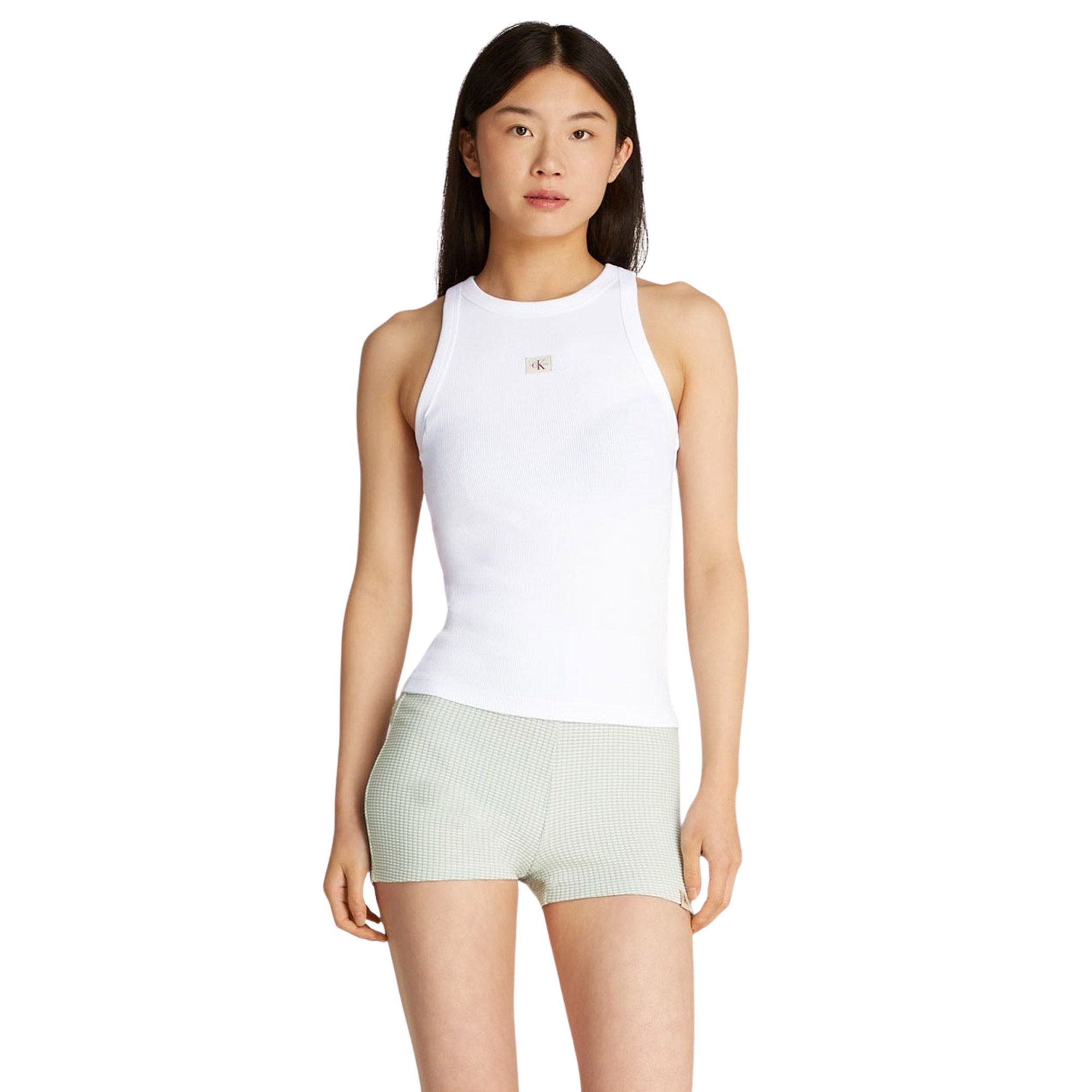 Calvin Klein Woven Label Rib Tanktop Dames