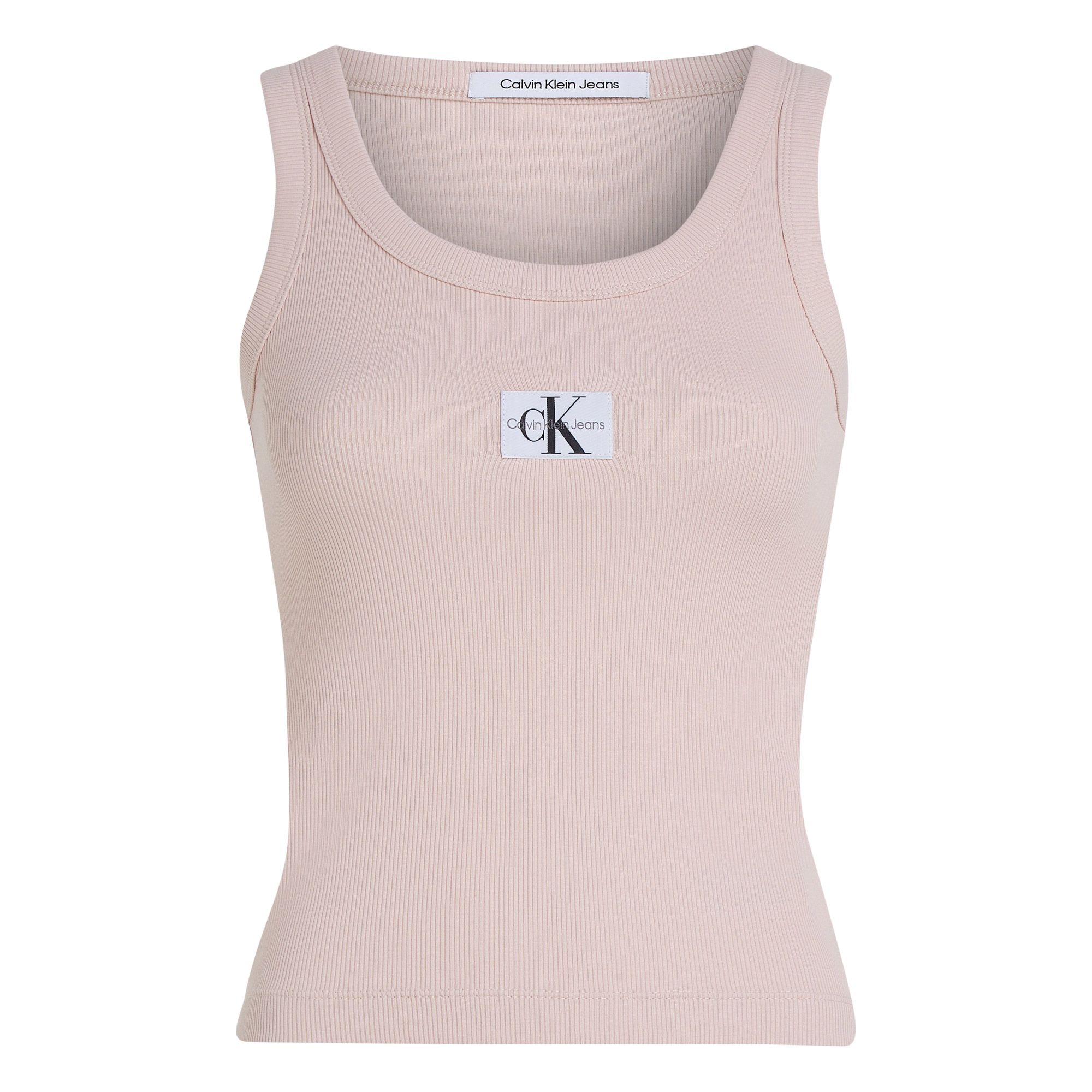 Calvin Klein Woven Label Rib Tanktop Dames