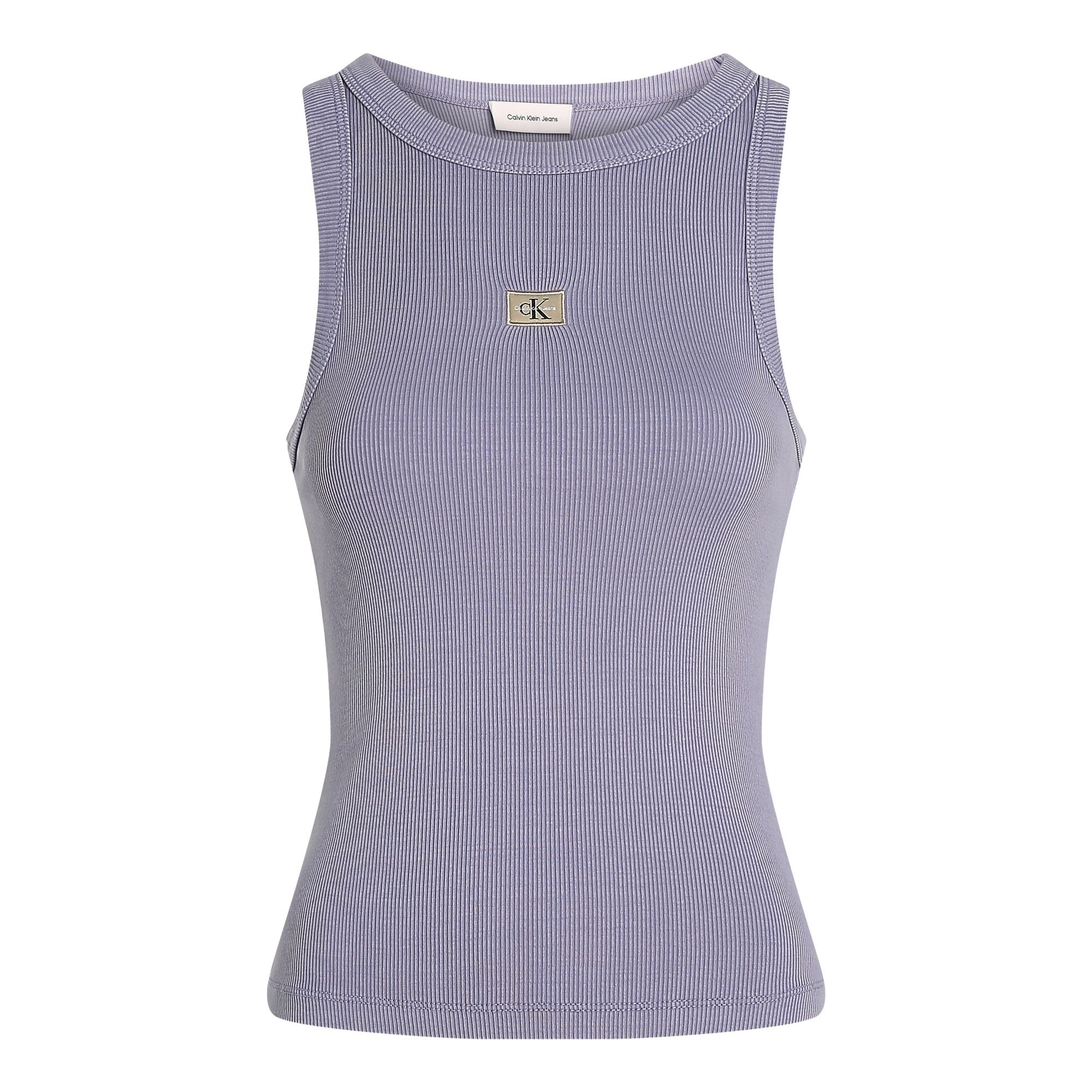 Calvin Klein Washed Woven Label Rib Tanktop Dames