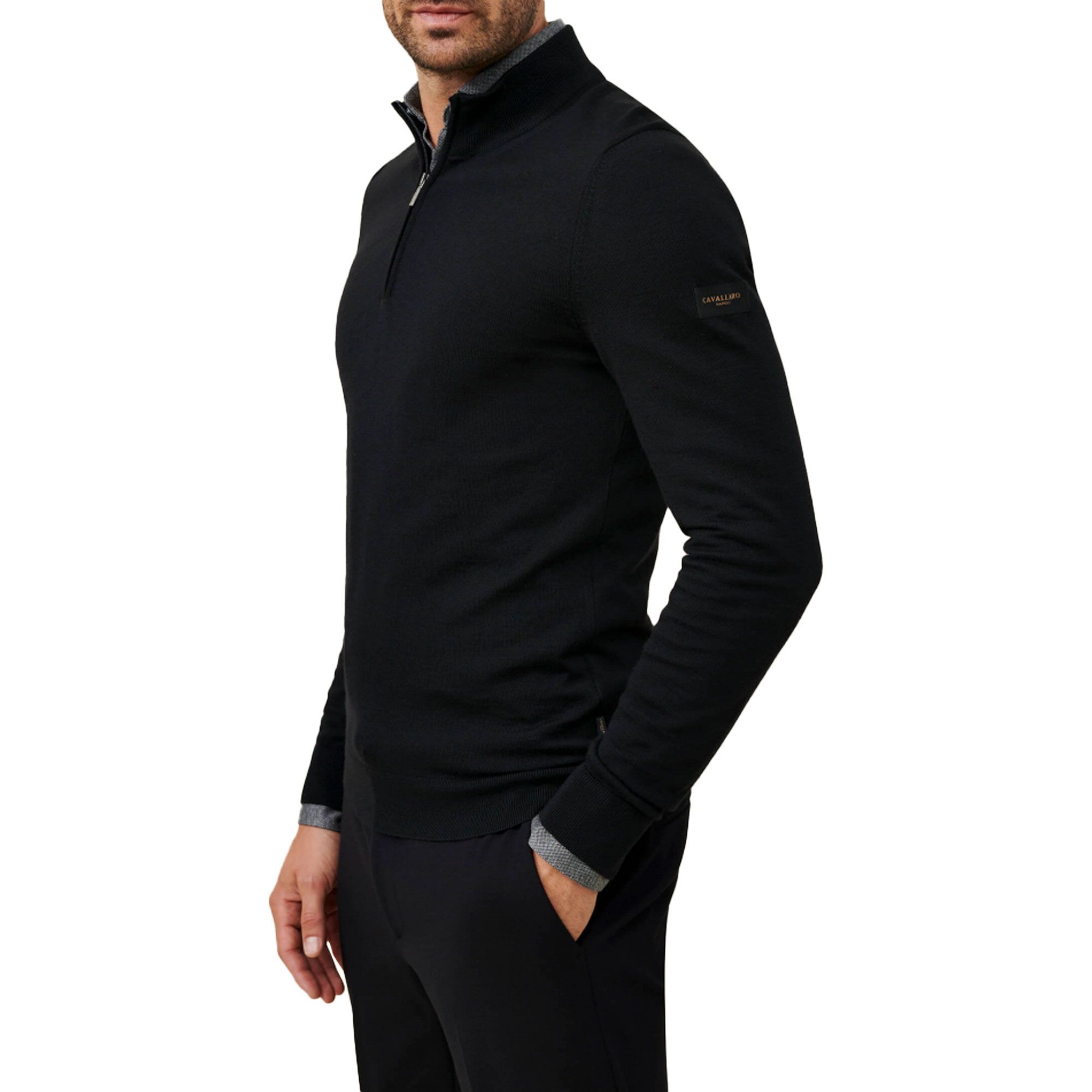 Cavallaro Napoli Merino Half Zip Trui Heren