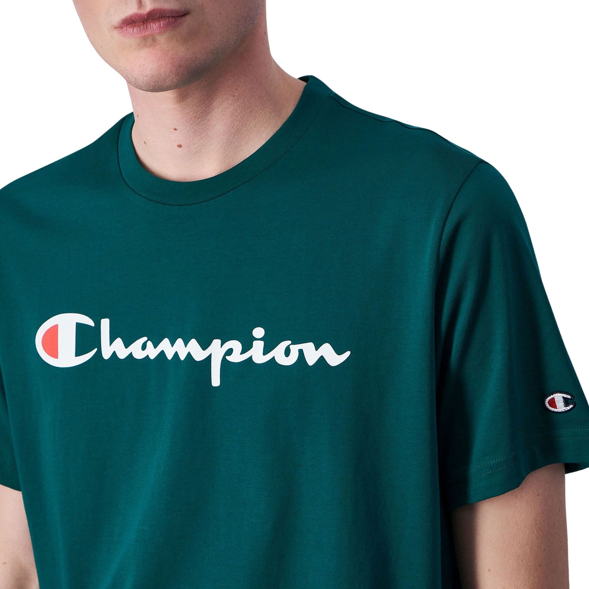 Champion Crewneck Big Script Logo Shirt Heren