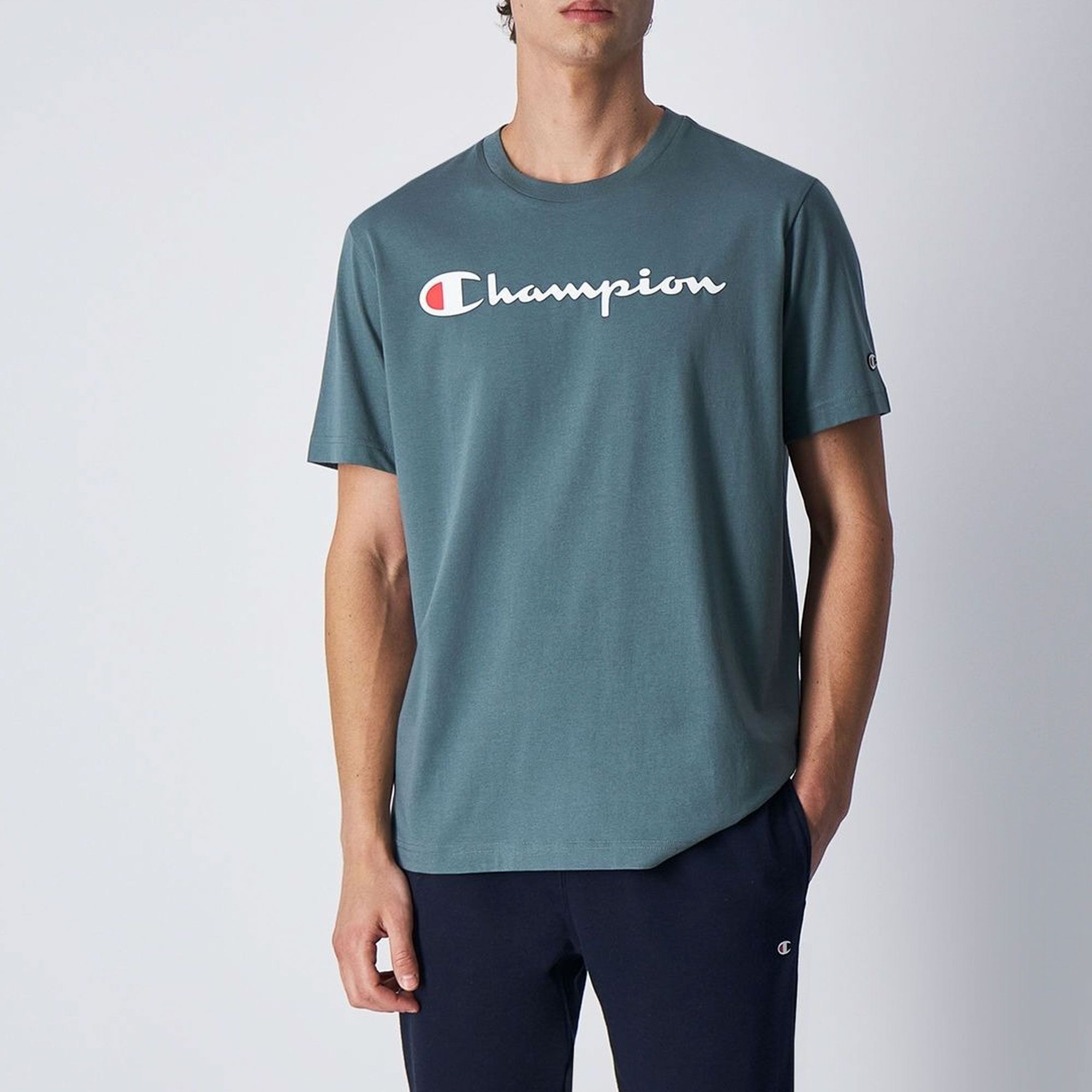 Champion Embroidered Script Logo Shirt Heren