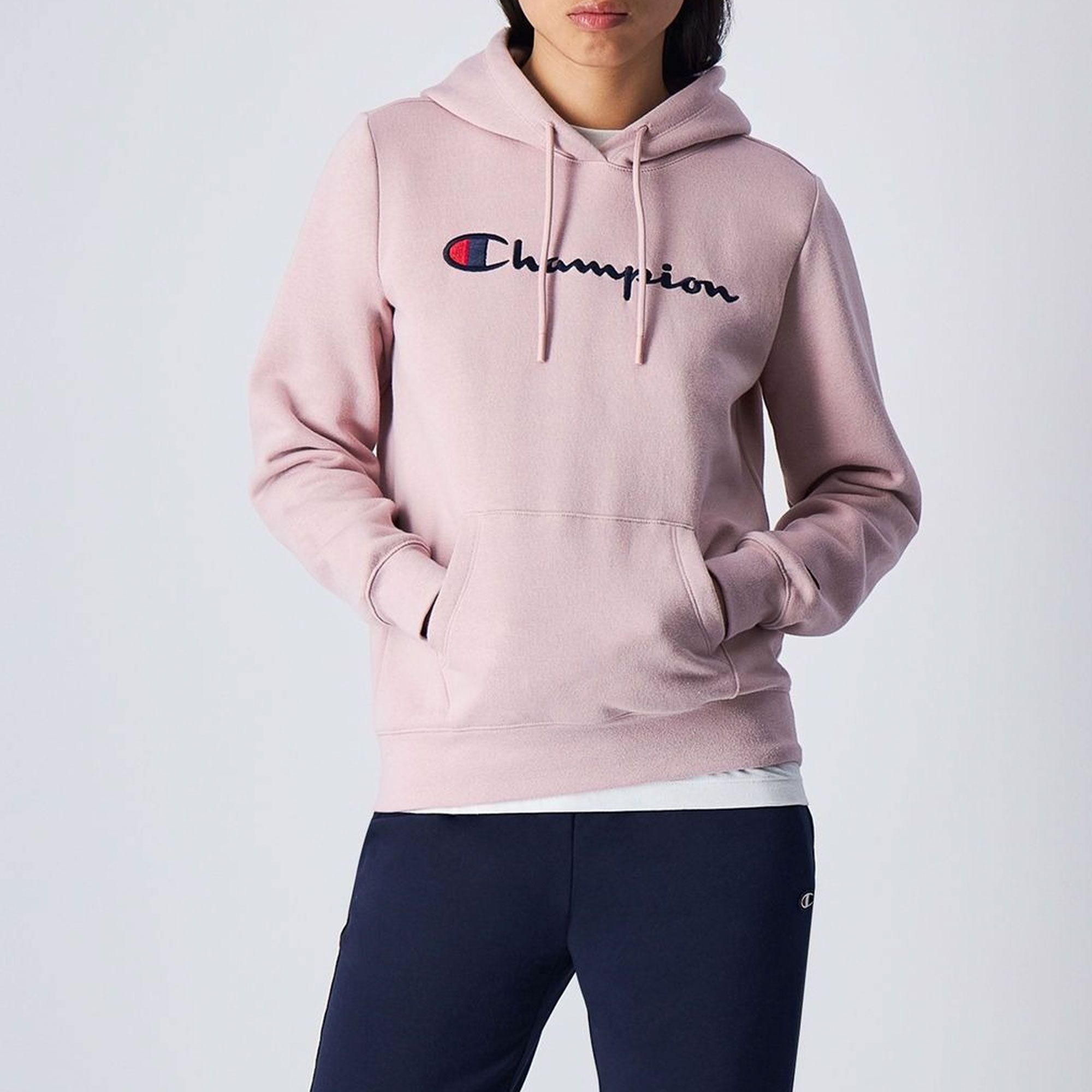 Champion Script Logo Light Fleece Hoodie Dames