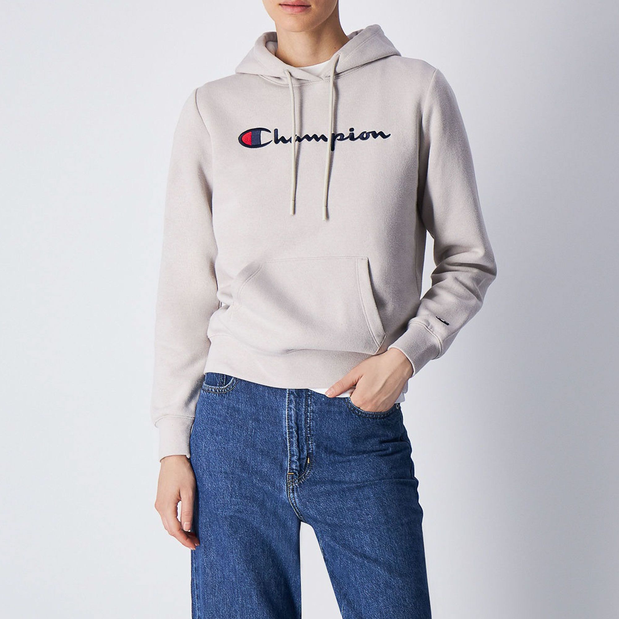 Champion Script Logo Light Fleece Hoodie Women